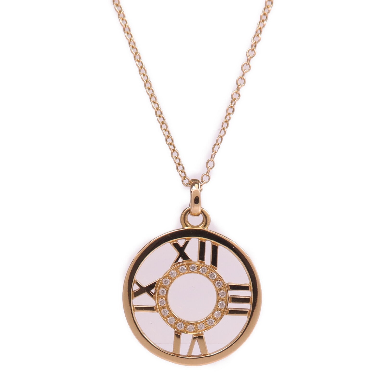 TIFFANY＆CO 18K玫瑰金Atlas Diamond Necklace鑽石項鍊