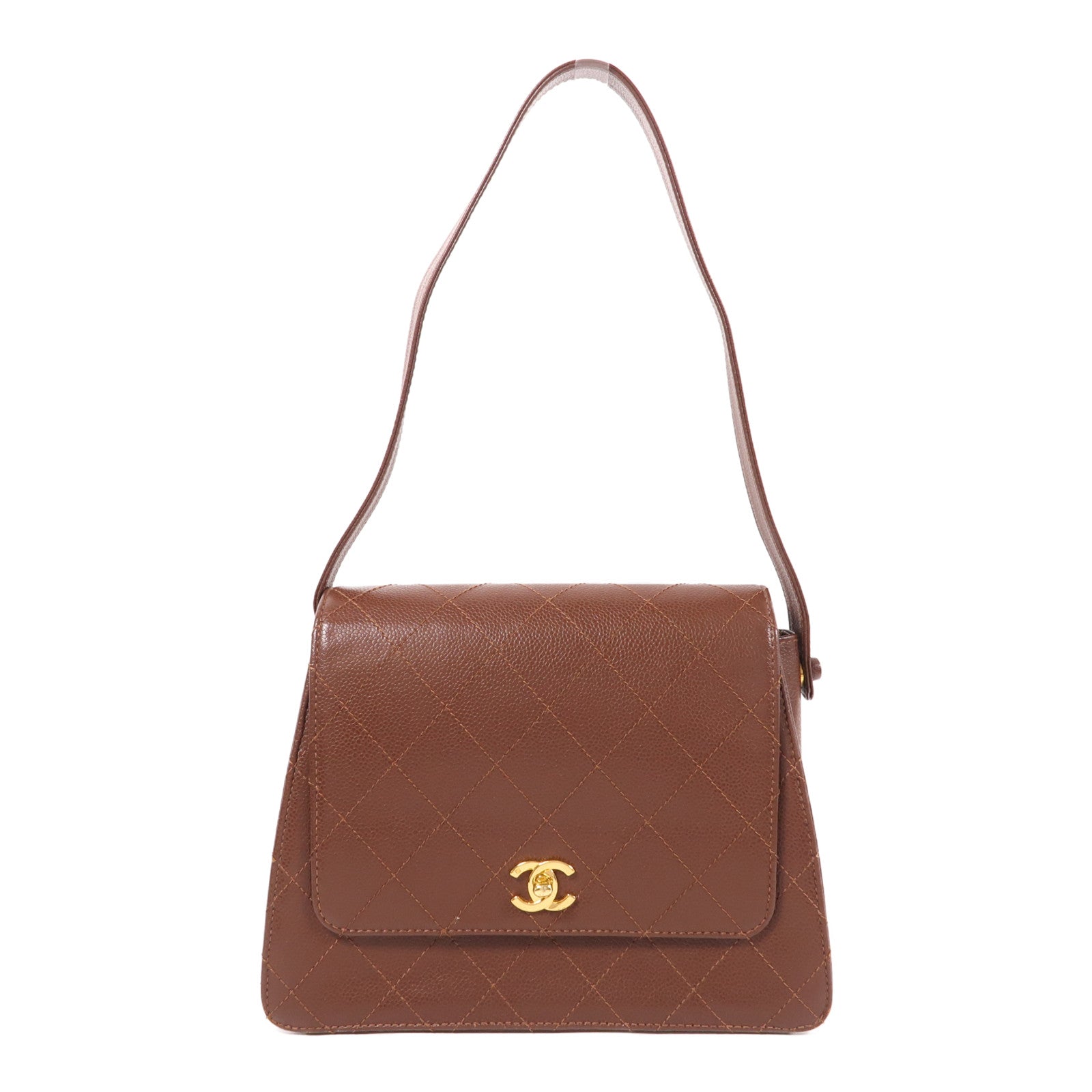 CHANEL 牛皮皮革Vintage Shoulder Bag金扣肩背袋