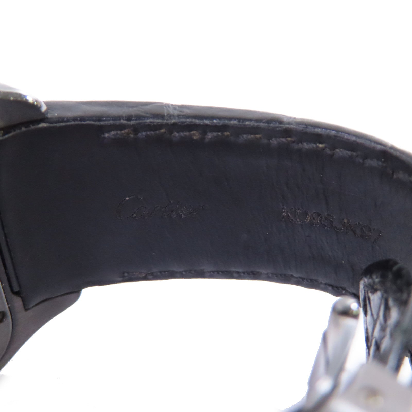 CARTIER Santos 100 Carbon Watch不鏽鋼/鈦金自動機芯手錶黑色