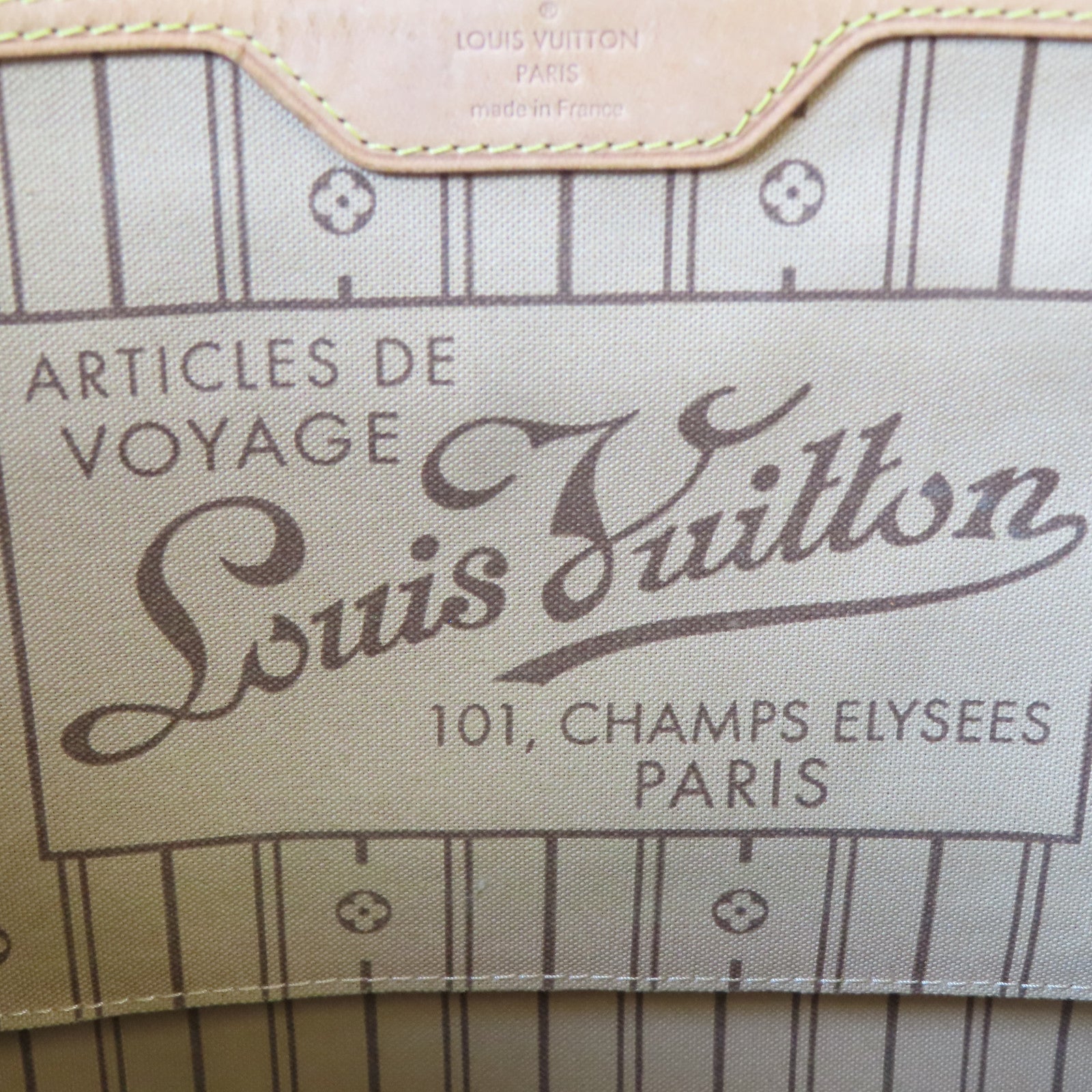 LOUIS VUITTON Monogram Neverfull MM金扣手挽袋啡色