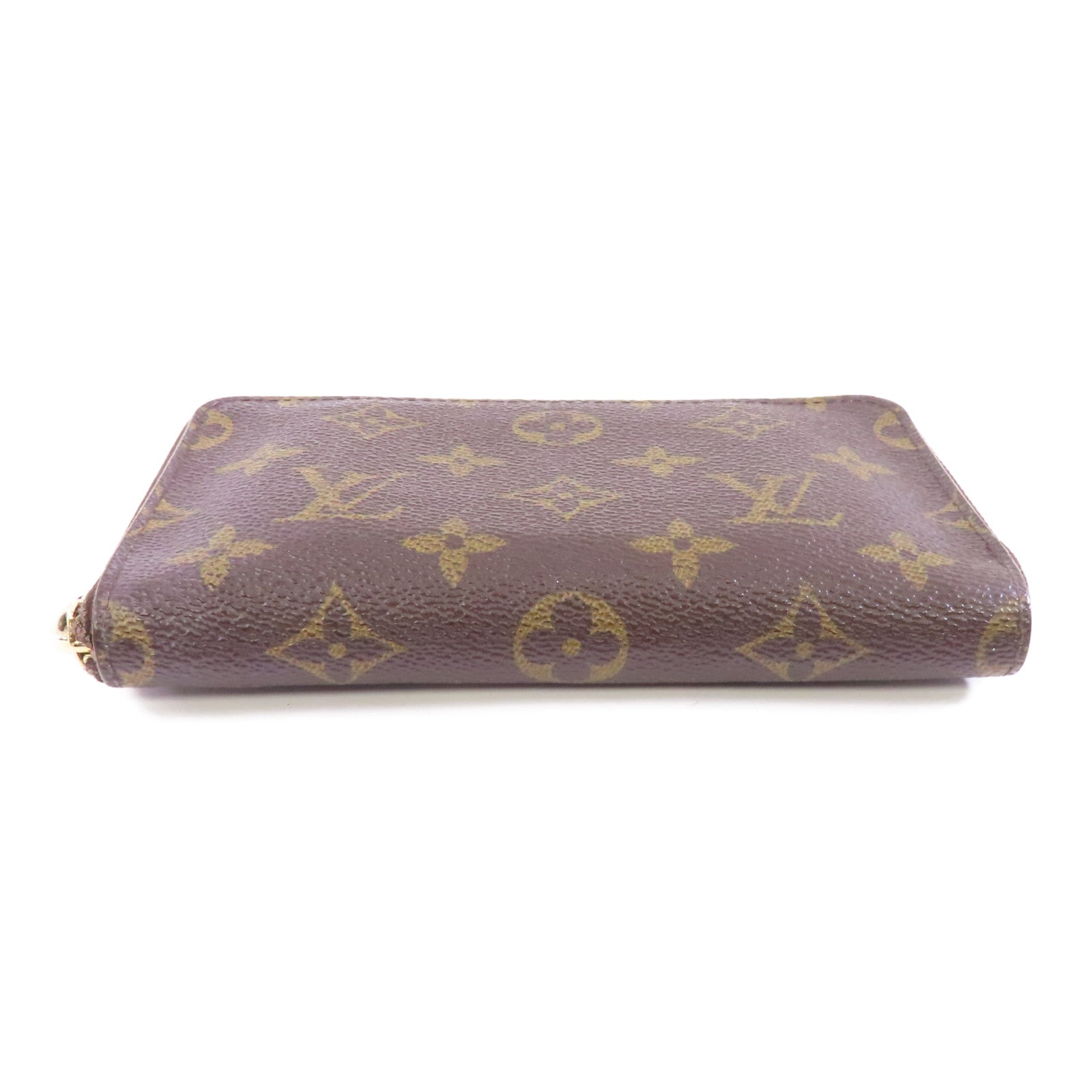 LOUIS VUITTON Monogram Zipper Wallet金扣錢包棕色