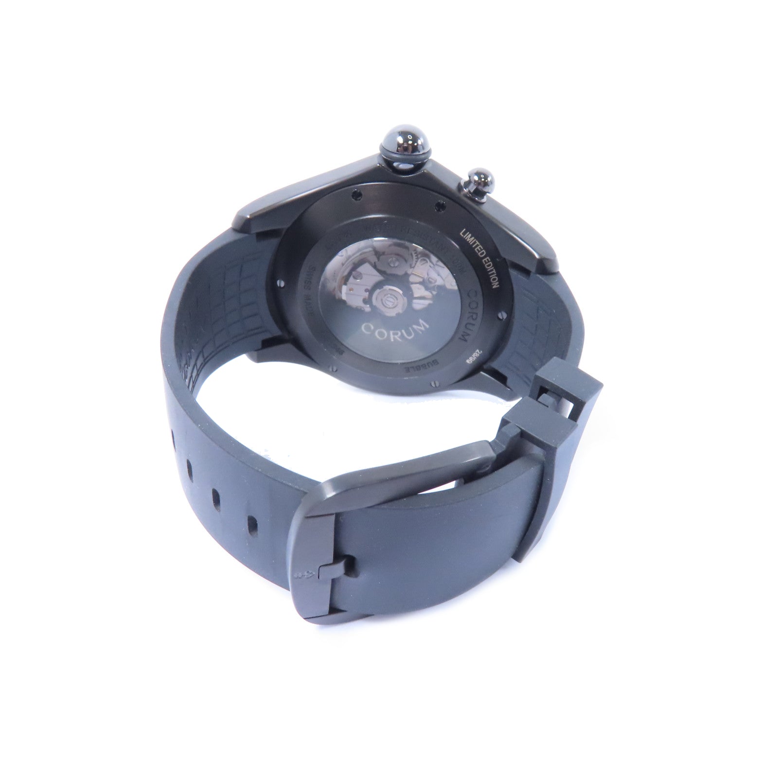 CORUM Big Bubble 52 Centro Limited鈦/橡膠手錶自動機芯黑色