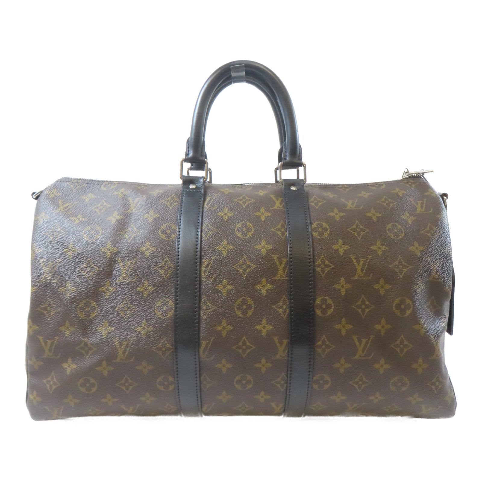 LOUIS VUITTON Monogram Macassar Keepall Bandoulière 45銀扣手挽肩背兩用袋啡色