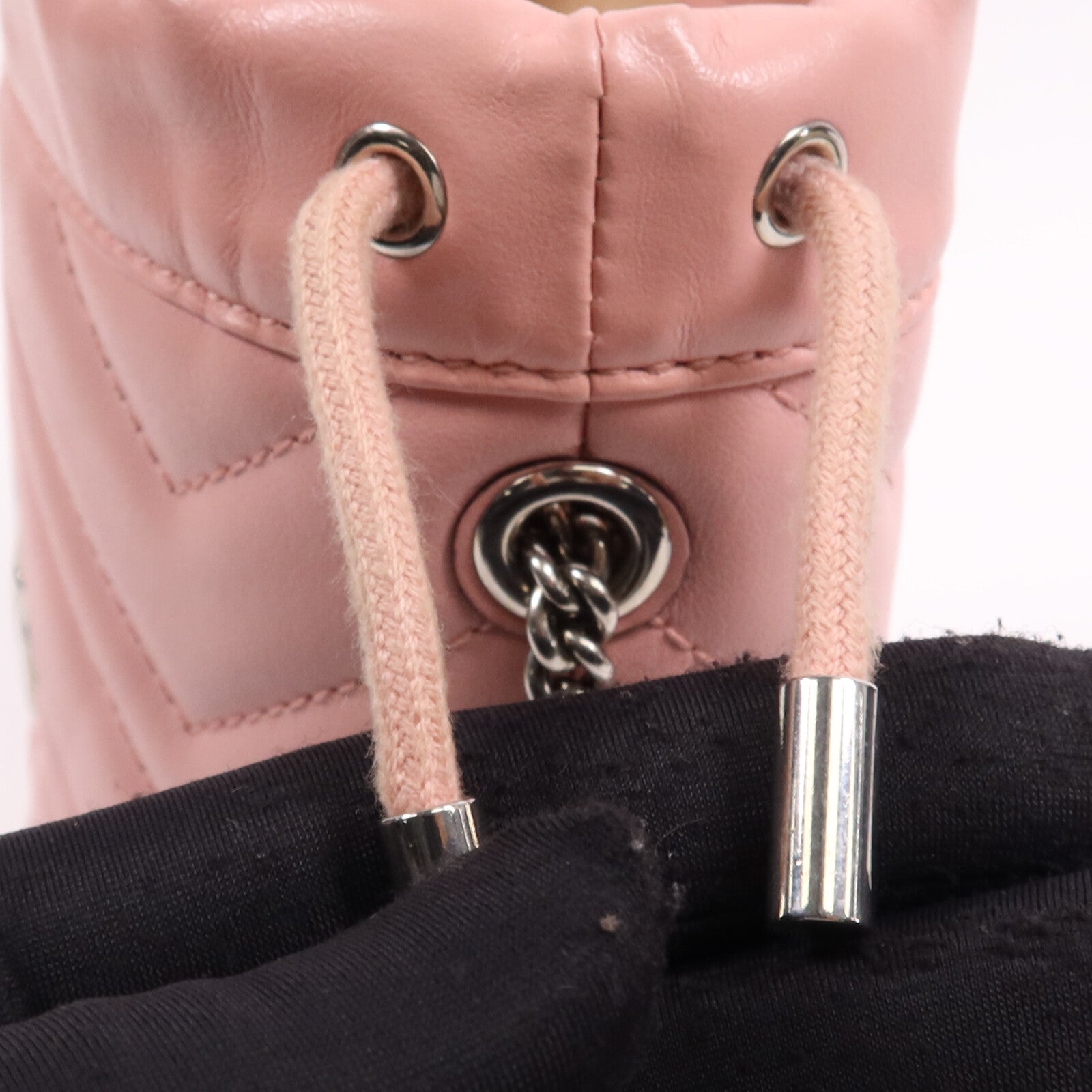 GUCCI 牛皮皮革GG Marmont銀扣鏈帶肩背袋