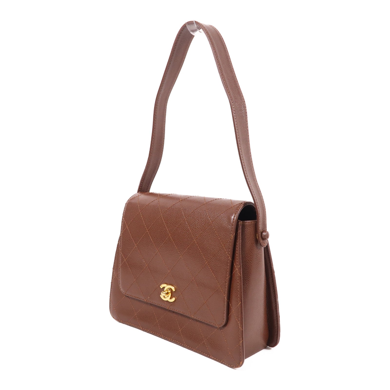 CHANEL 牛皮皮革Vintage Shoulder Bag金扣肩背袋