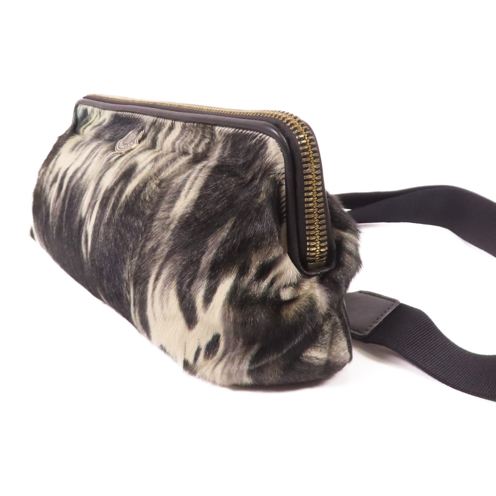 MONCLER 【激減優惠】馬毛/皮革Shoulder Bag金扣肩背袋