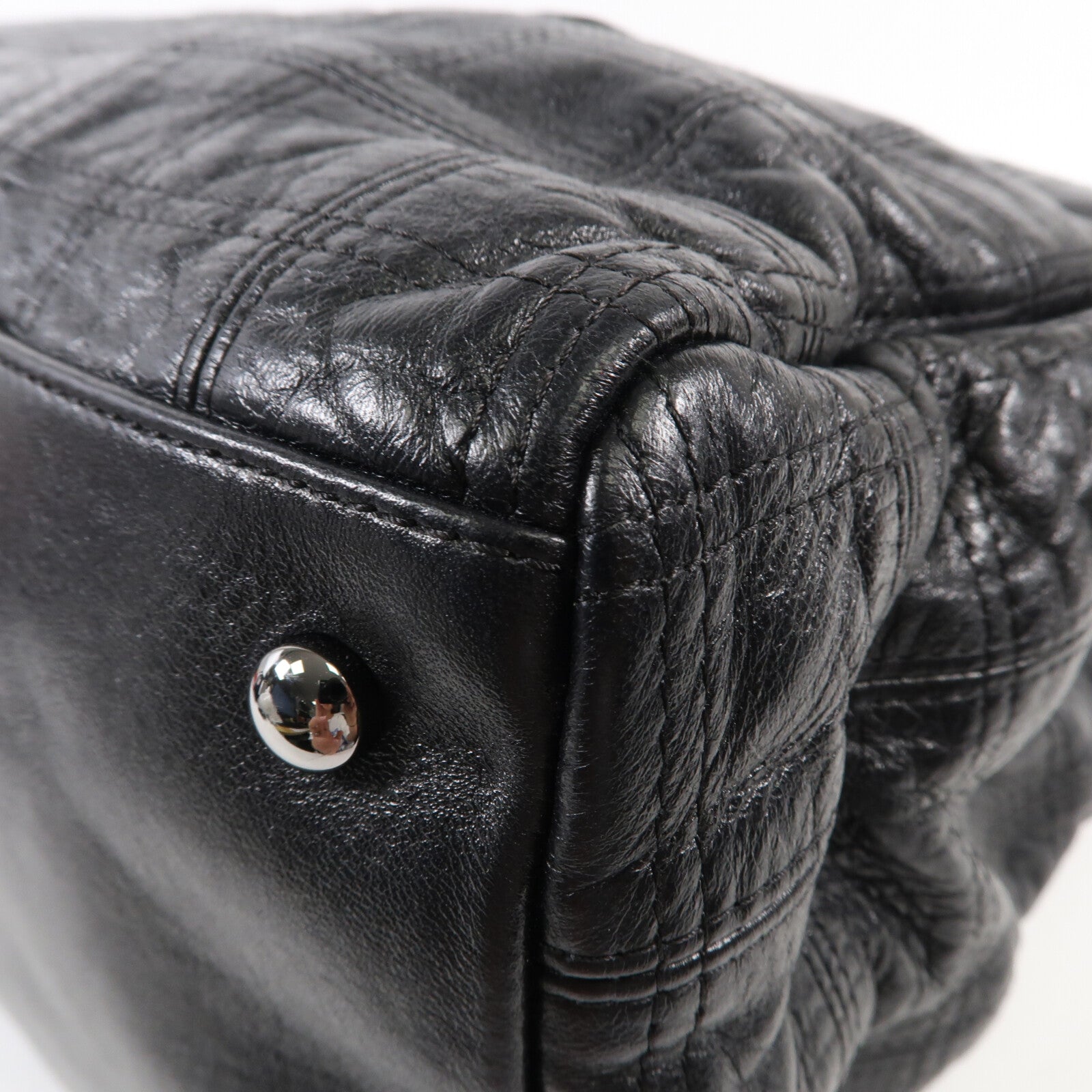 CHANEL 牛皮皮革Tote Bag銀扣手挽袋