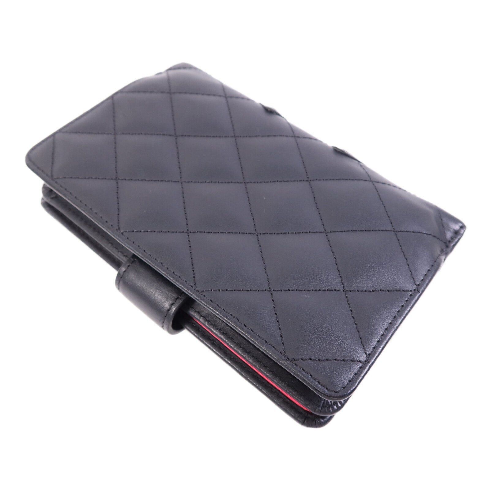 CHANEL 牛皮皮革Cambon Wallet銀扣錢包