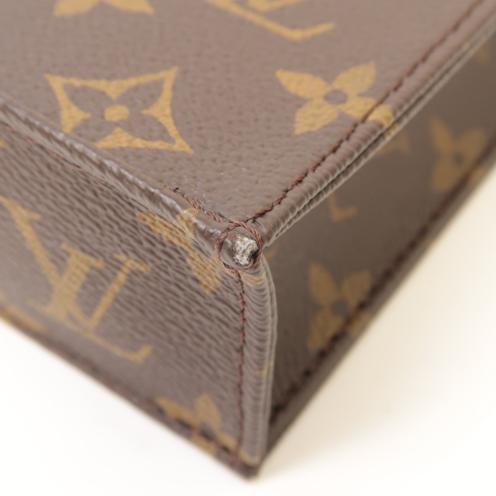 LOUIS VUITTON **【激減優惠】Monogram Petit Sac Plat金扣手挽肩背兩用袋棕色