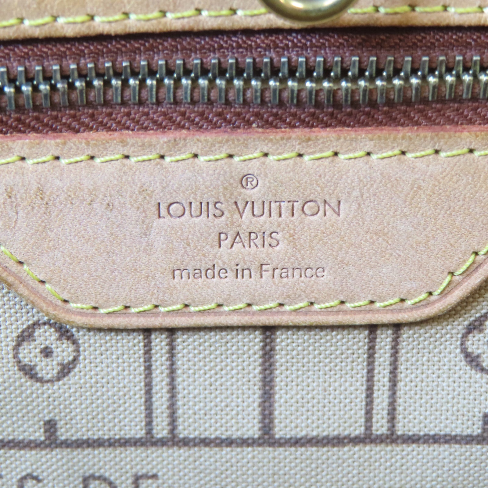 LOUIS VUITTON Monogram Neverfull MM金扣手挽袋啡色