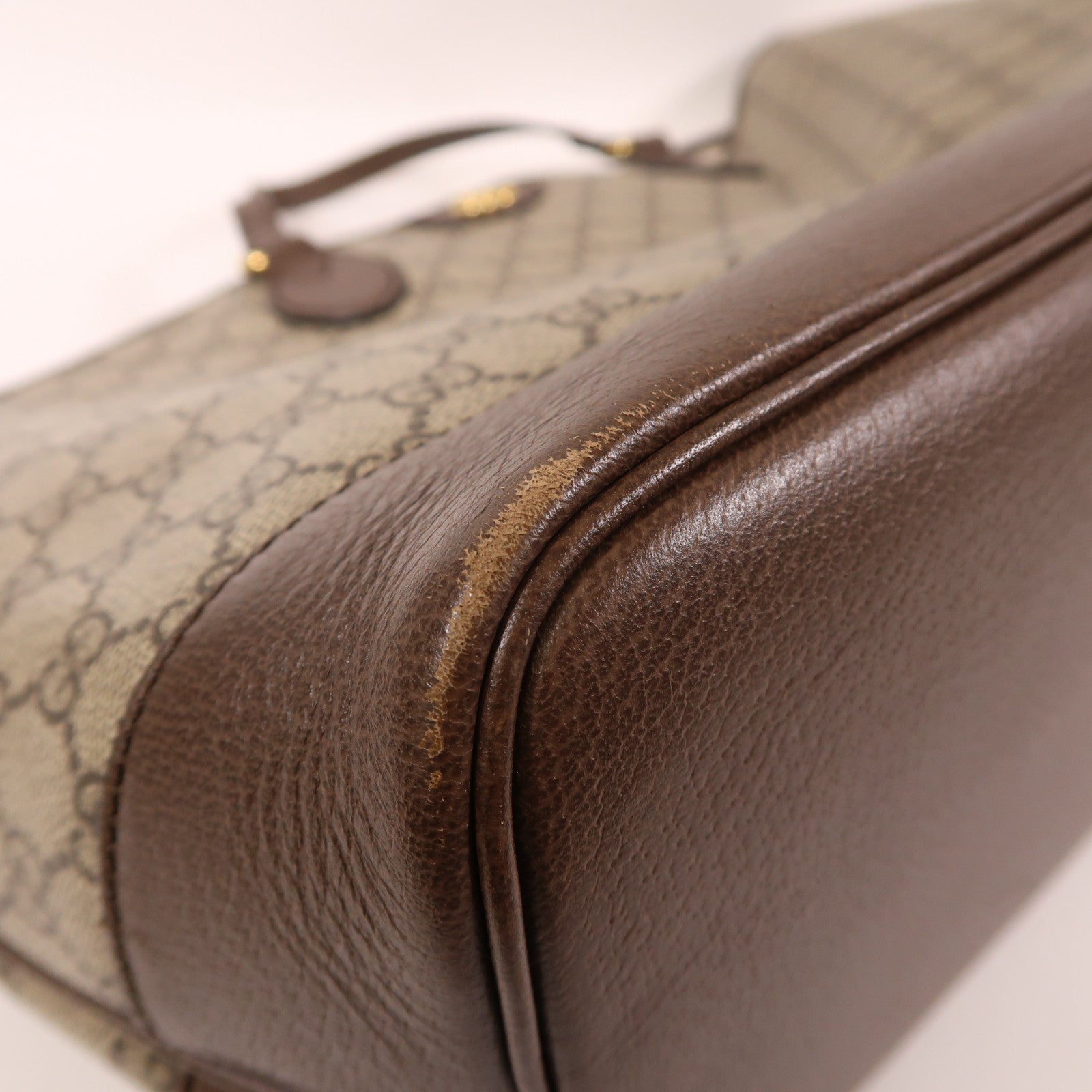 GUCCI 塗層帆布Tote Bag金扣手挽肩背兩用袋