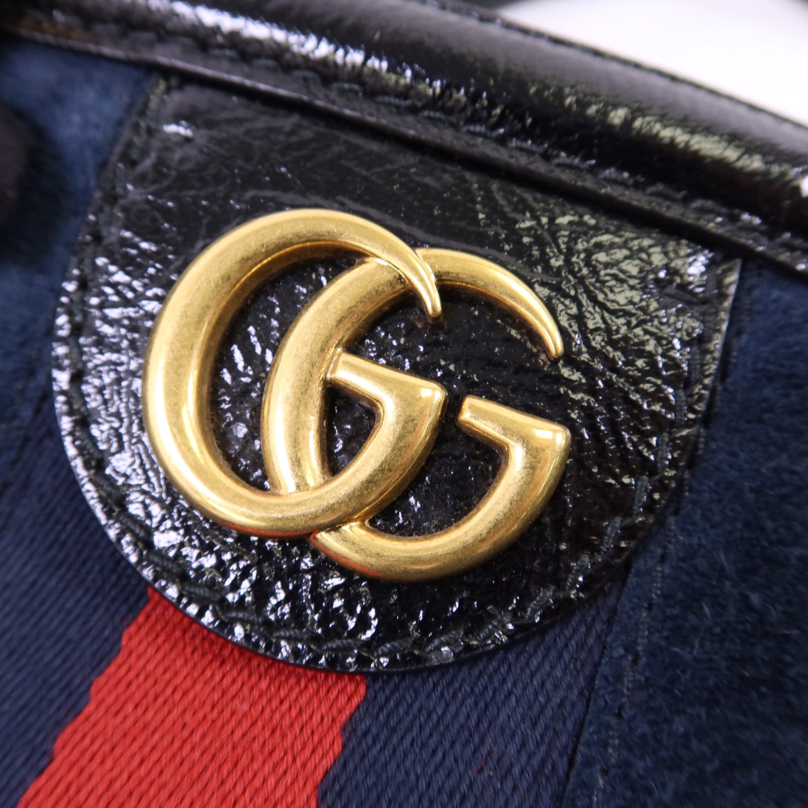 GUCCI 麂皮皮革Belle金扣肩背袋/手挽袋