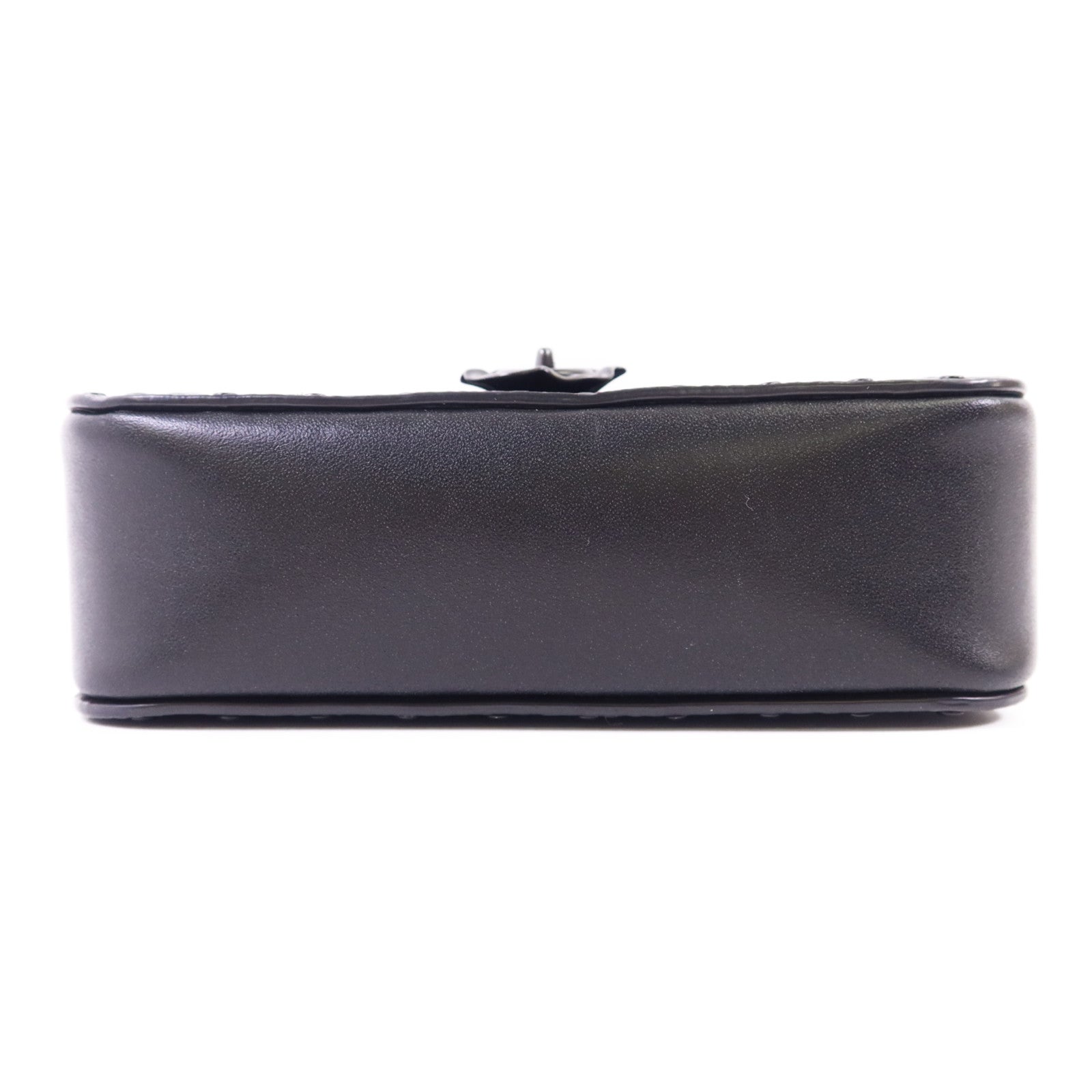 COACH 塗層帆布/牛皮皮革Mini Flap Crossbody Bag鏈帶肩背袋