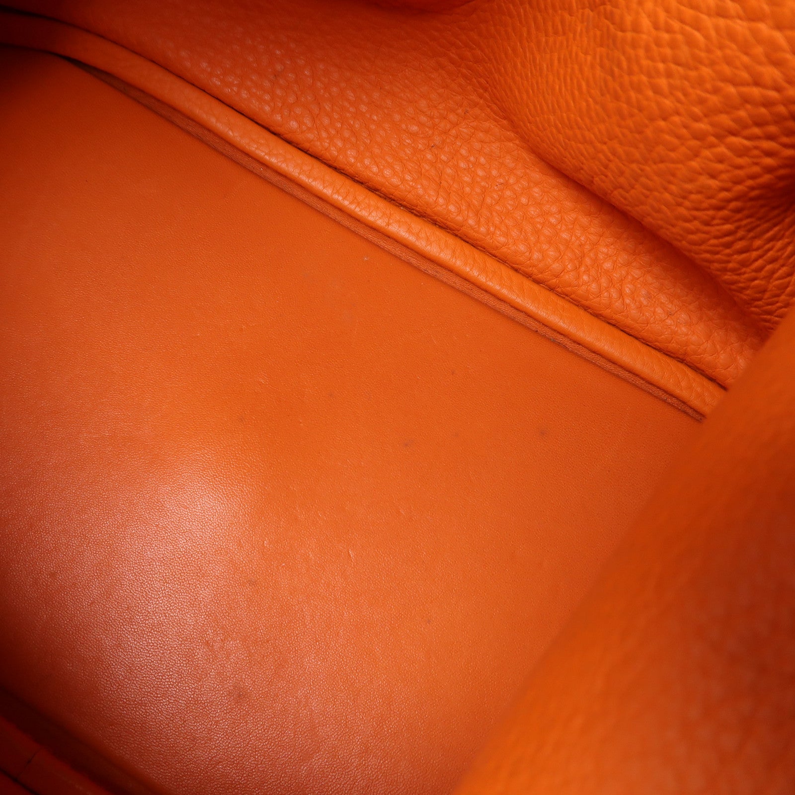 HERMES Clemence皮革Lindy 30銀扣手挽肩背兩用袋Orange