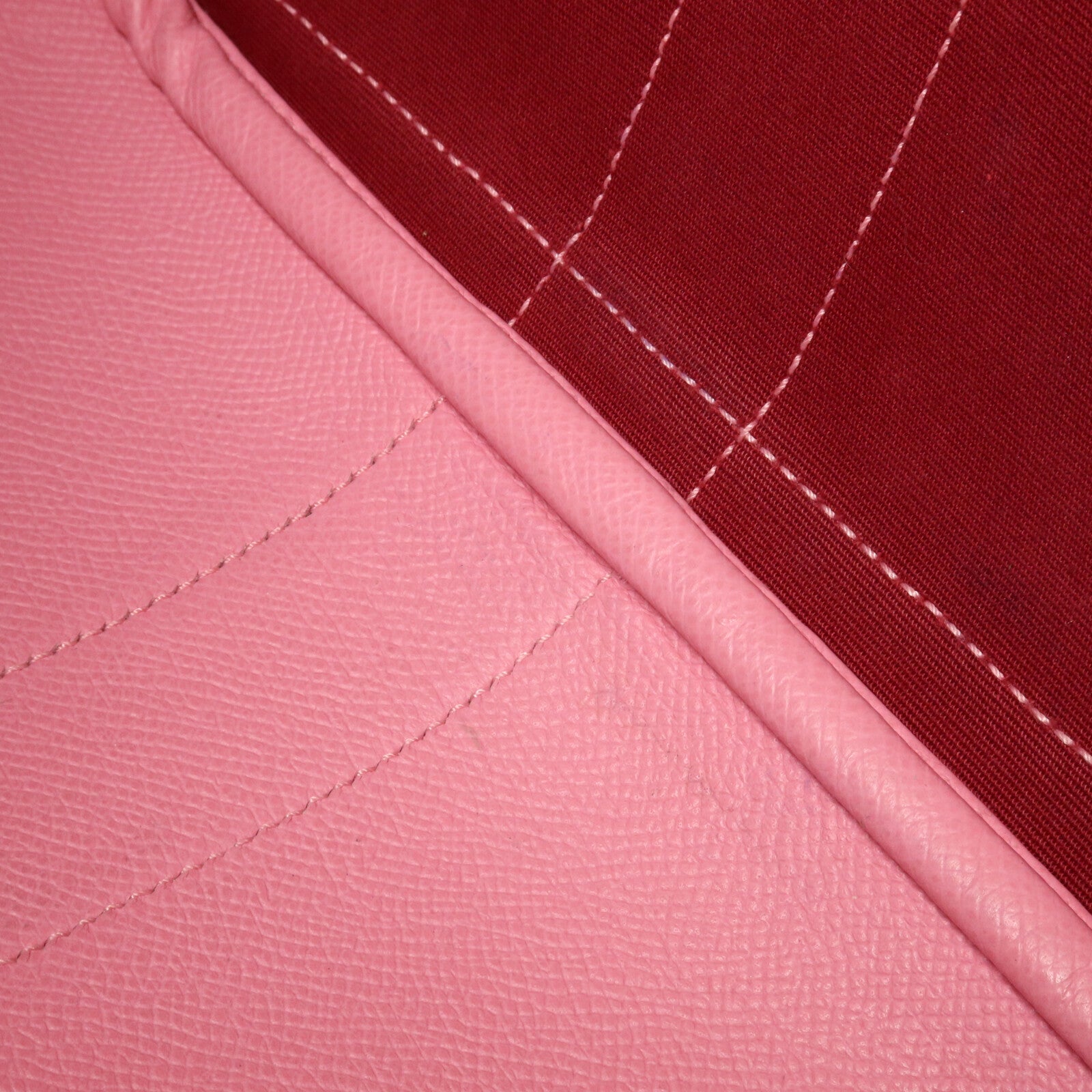 HERMES 帆布GardenParty PM手挽袋Pink/Ruby
