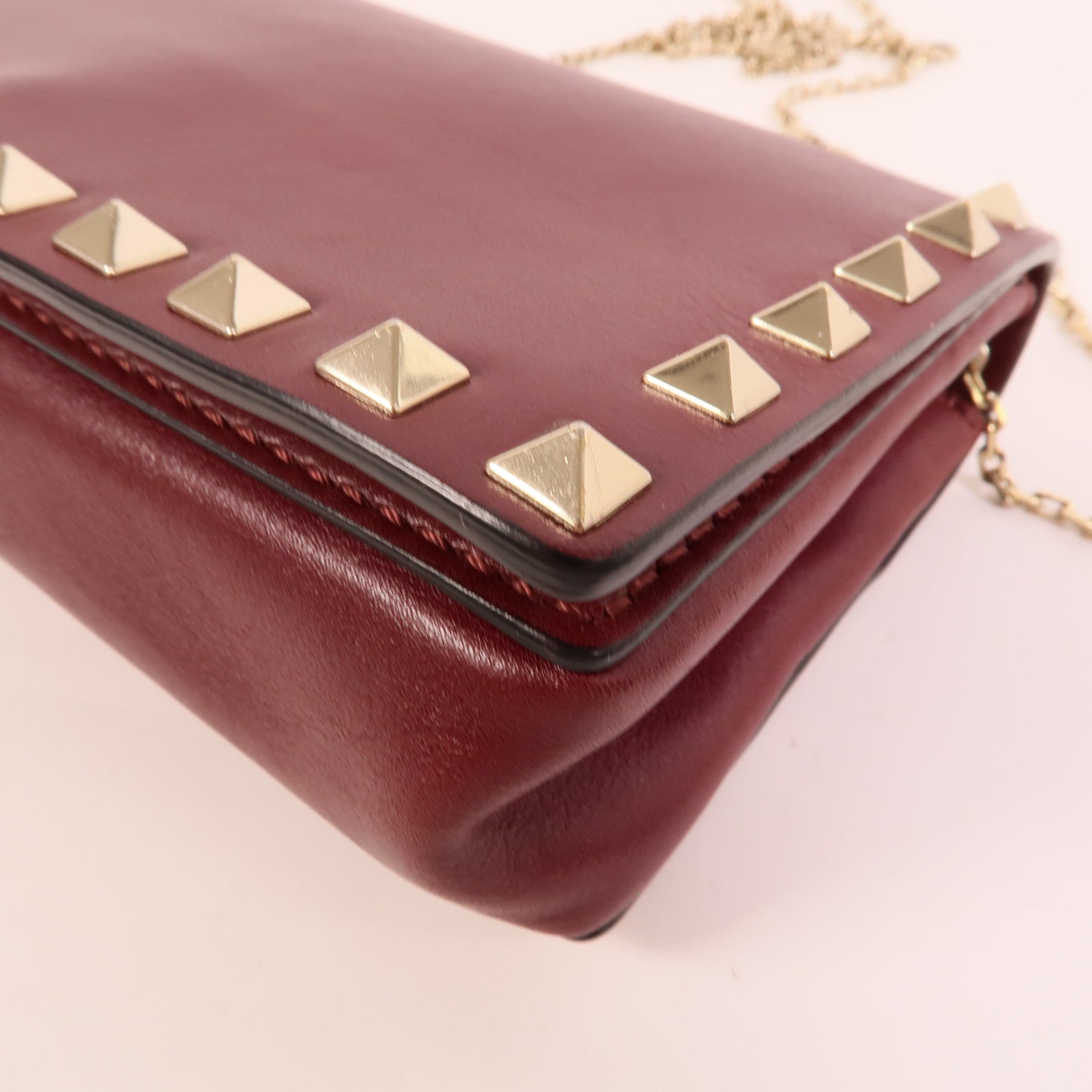 Valentino 牛皮皮革Chain Shoulder肩背袋