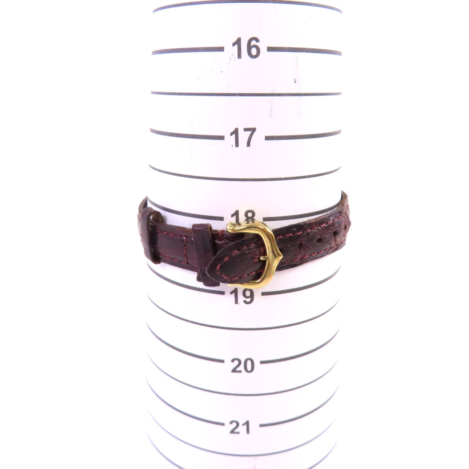 CARTIER Must Watch鍍金/皮帶石英機芯手錶白色