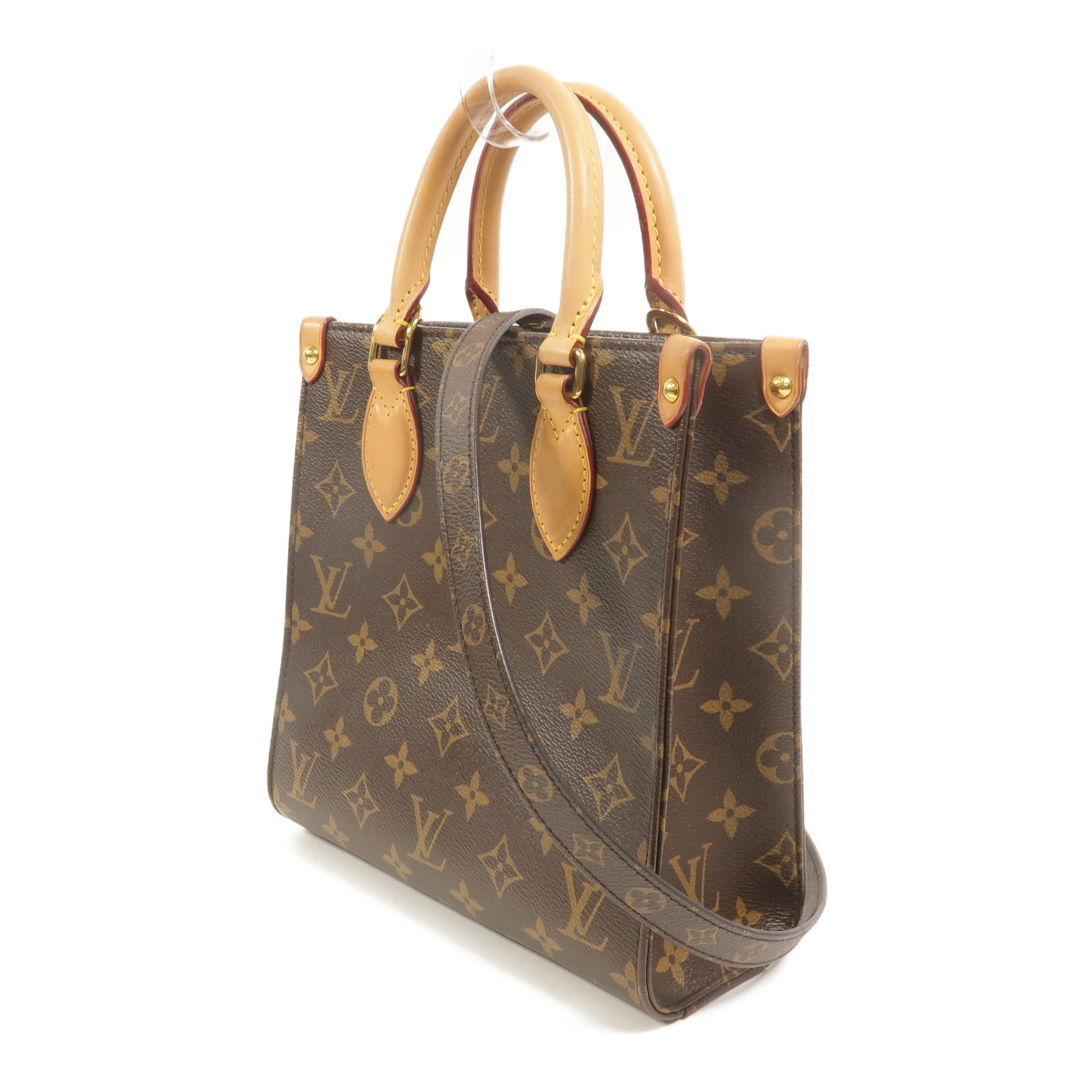 LOUIS VUITTON Monogram Sac Plat BB金扣手挽肩背兩用袋