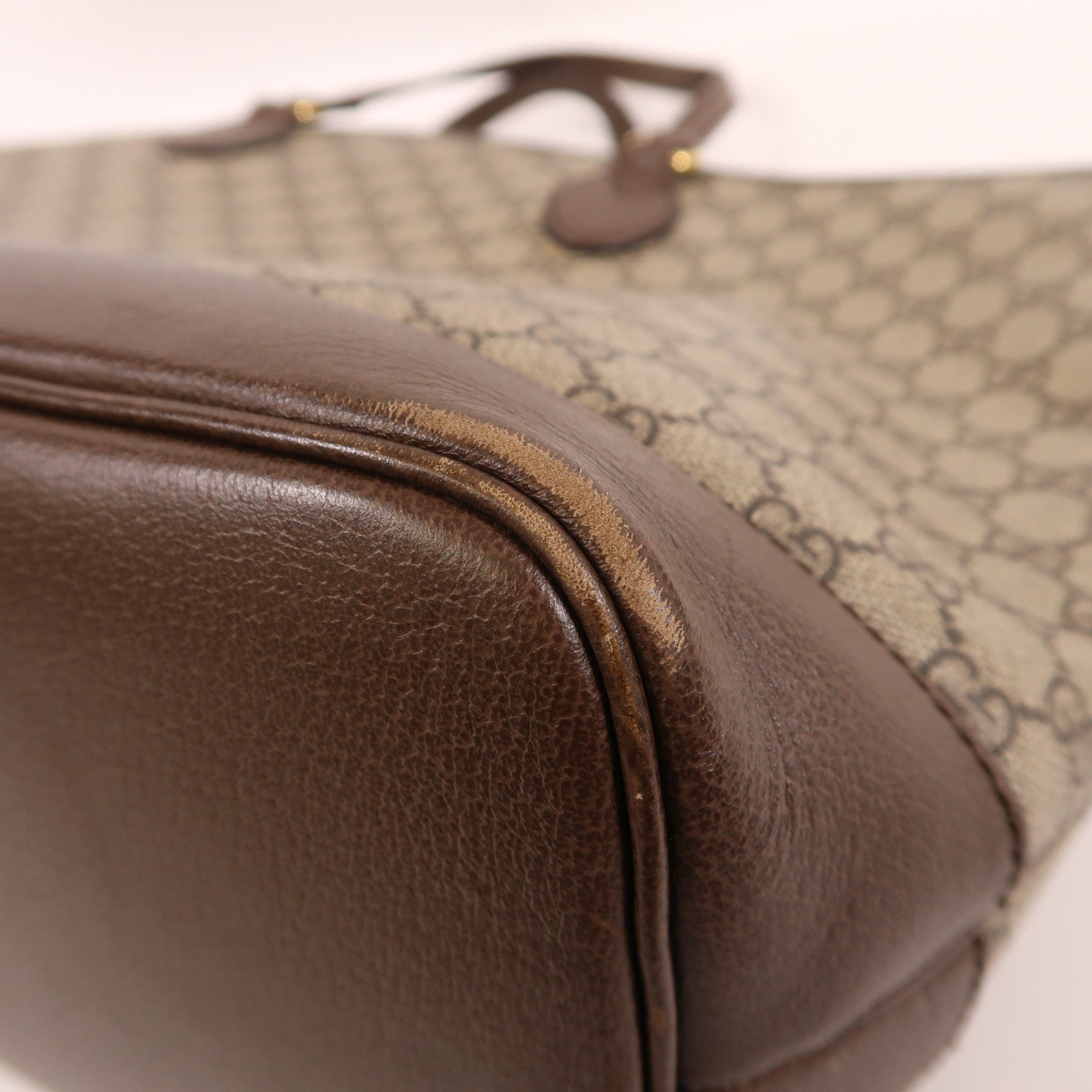 GUCCI 塗層帆布Tote Bag金扣手挽肩背兩用袋
