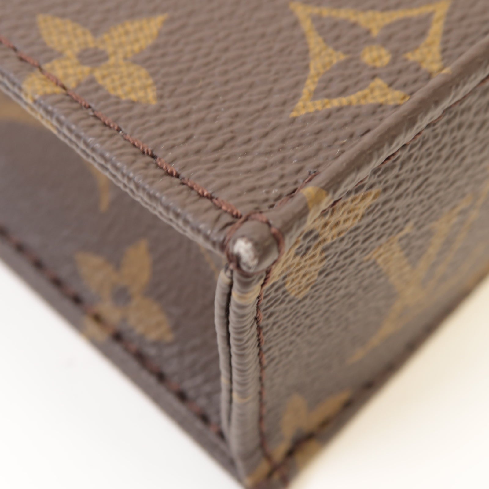LOUIS VUITTON **【激減優惠】Monogram Petit Sac Plat金扣手挽肩背兩用袋棕色