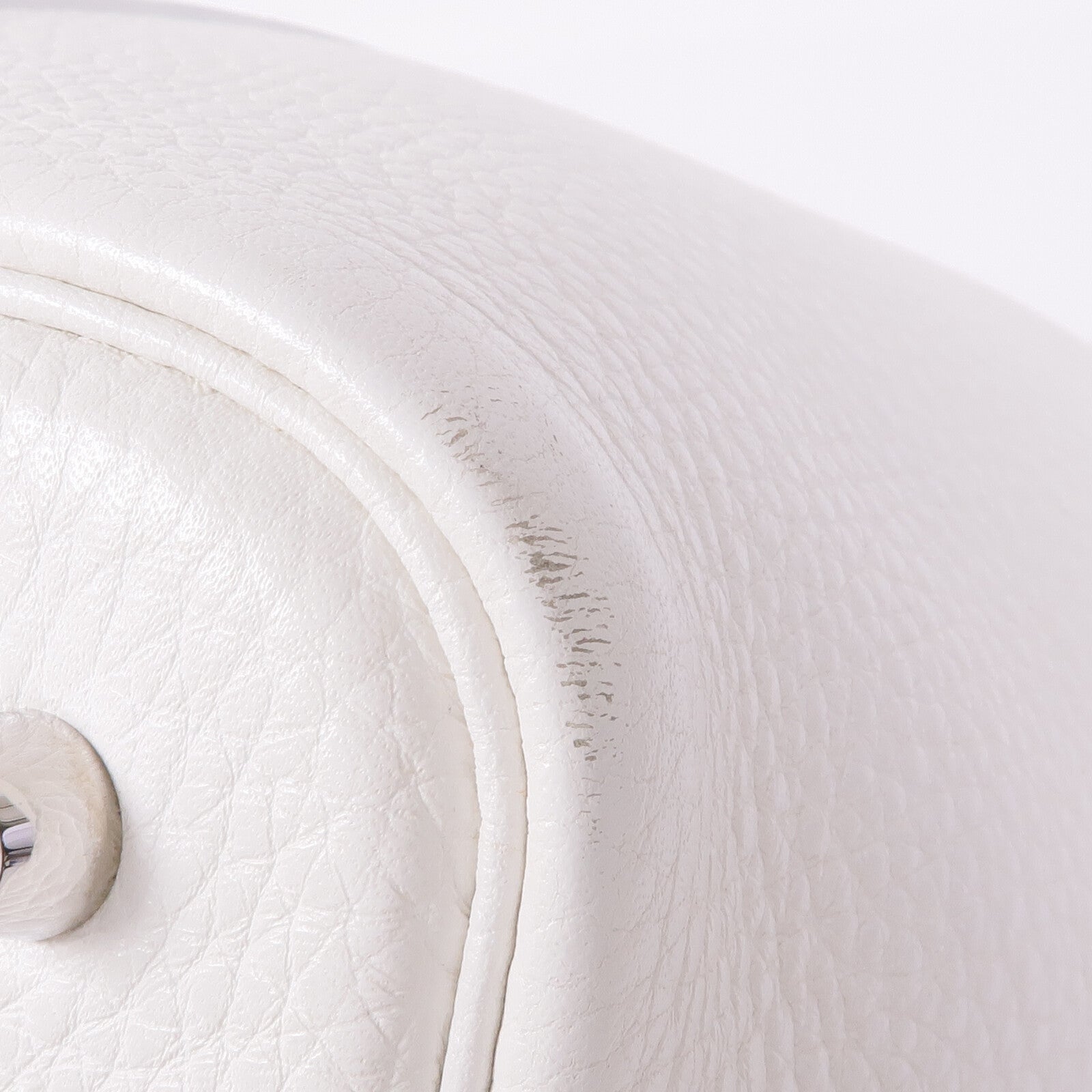 HERMES Clemence皮革Picotin MM銀扣手挽袋Blanc