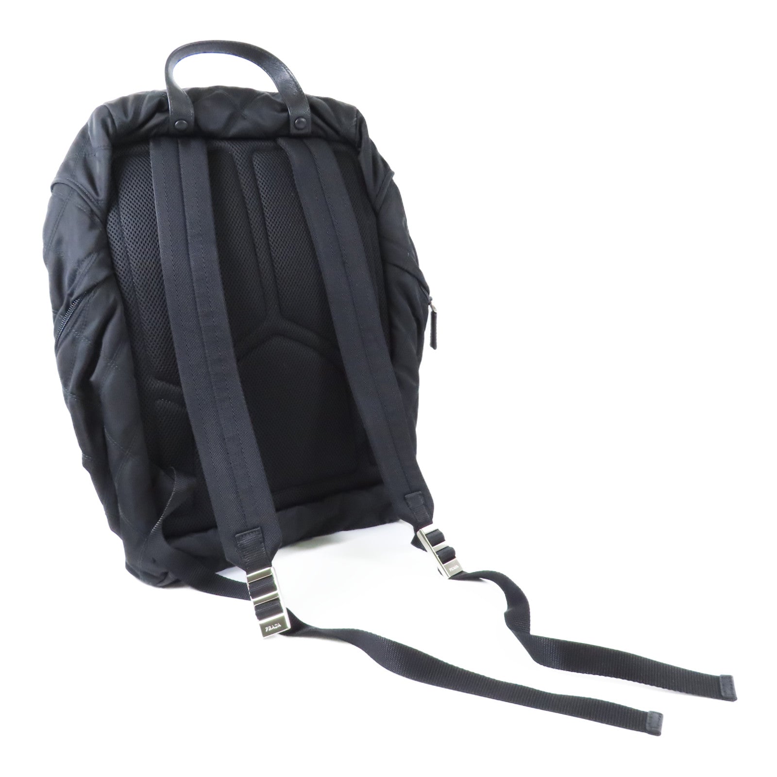 PRADA 尼龍Backpack銀扣背包