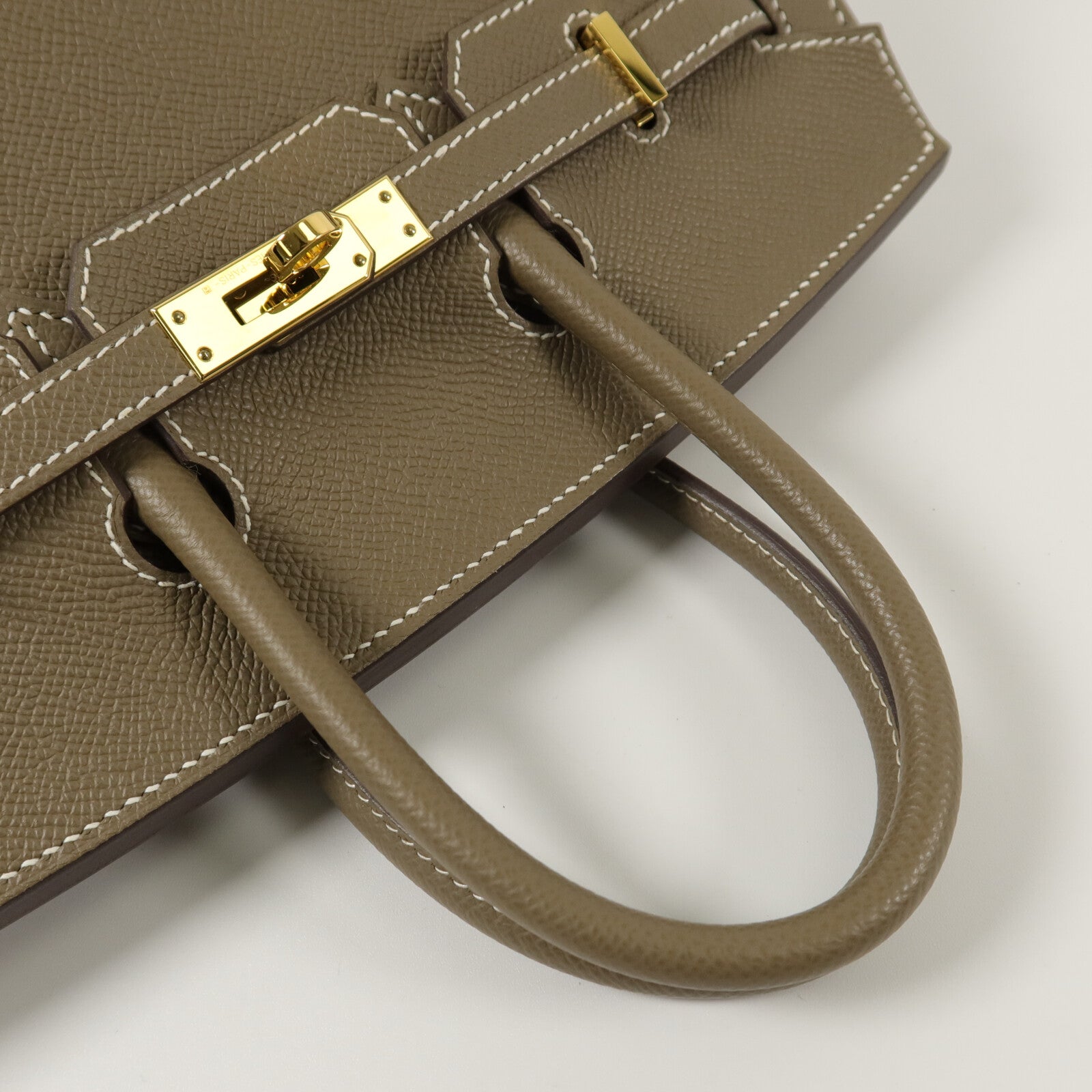 HERMES Epsom皮革Birkin 25手挽袋Etoupe