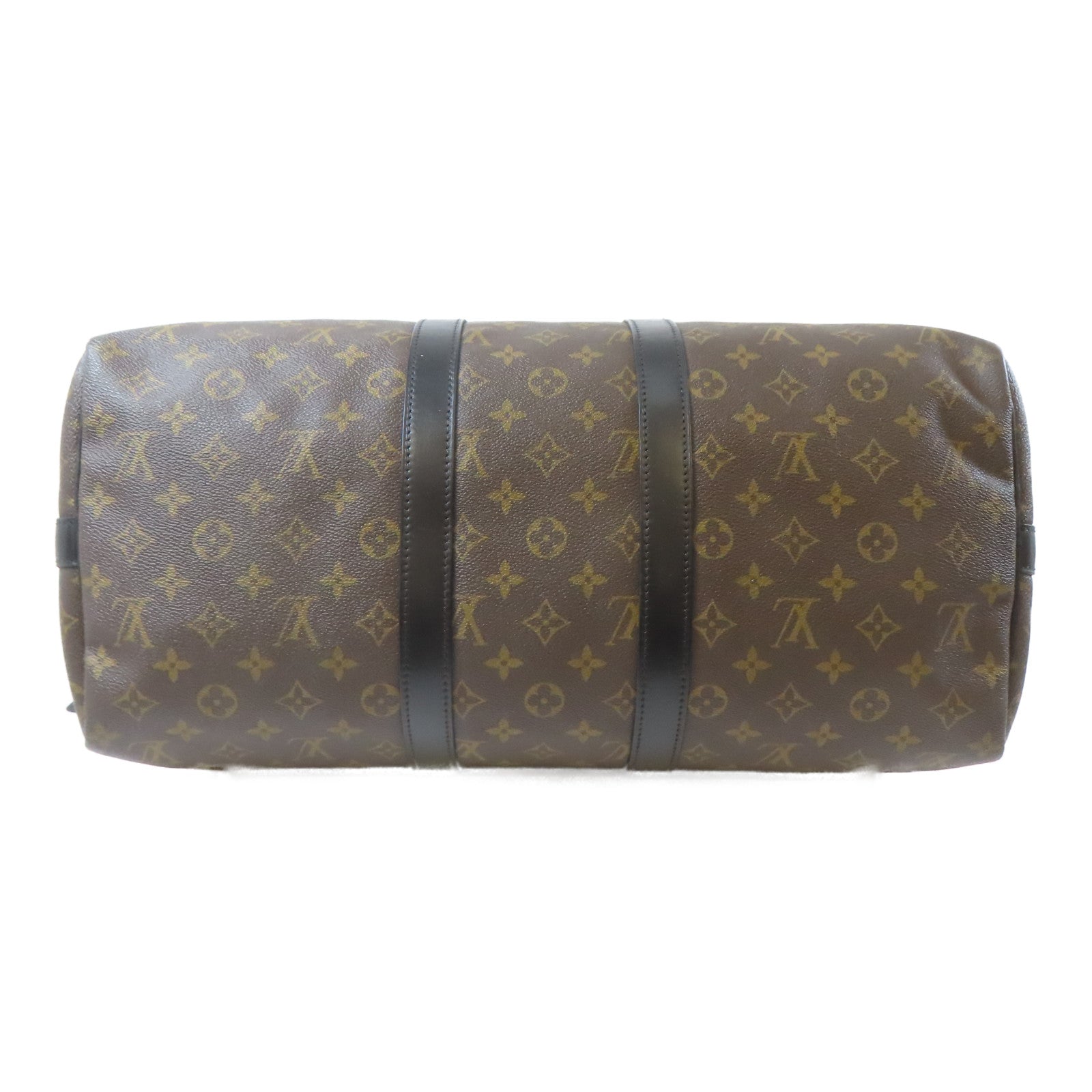 LOUIS VUITTON Monogram Macassar Keepall Bandoulière 45銀扣手挽肩背兩用袋啡色