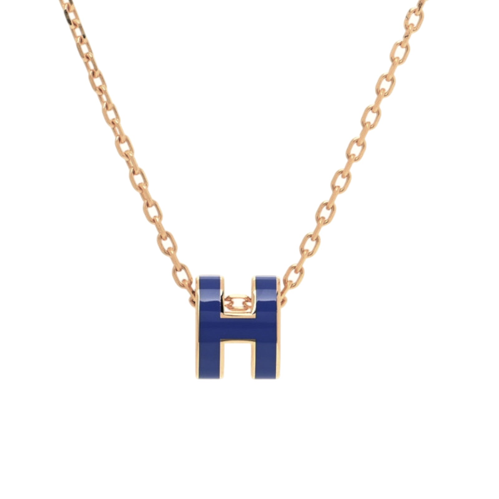 HERMES 金屬/琺瑯Pop H Necklace金扣項鏈