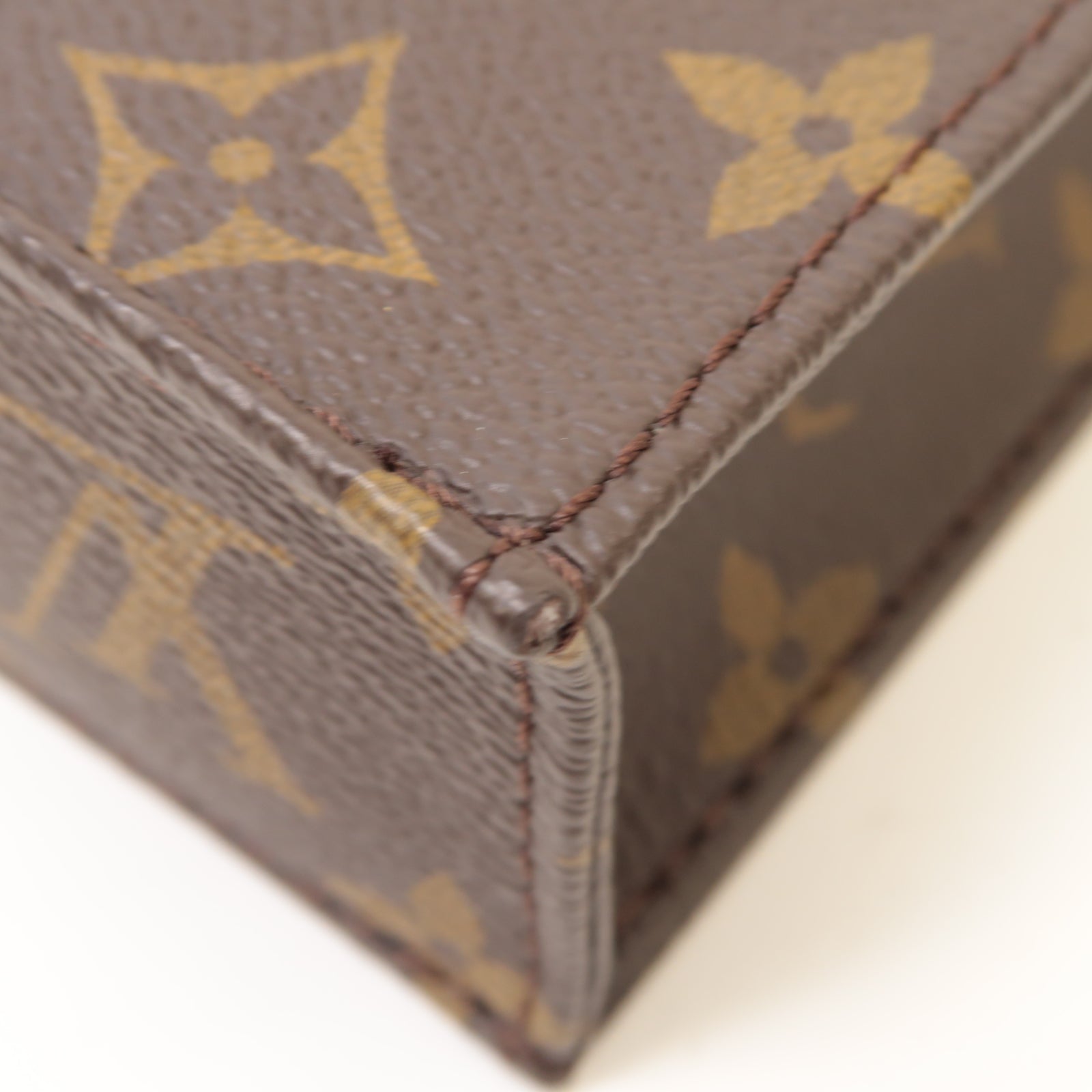 LOUIS VUITTON **【激減優惠】Monogram Petit Sac Plat金扣手挽肩背兩用袋棕色