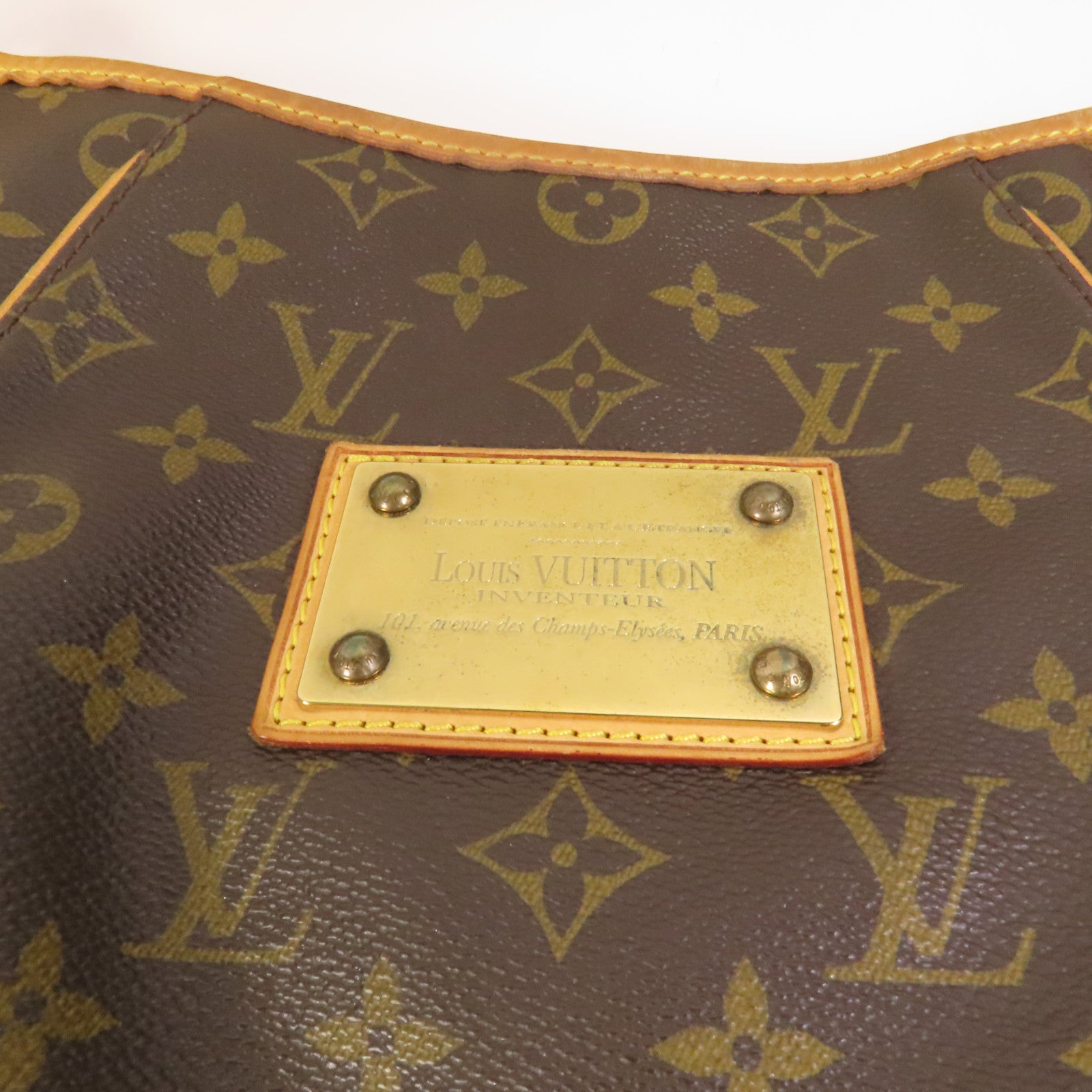 LOUIS VUITTON Monogram Galliera PM金扣肩背袋棕色