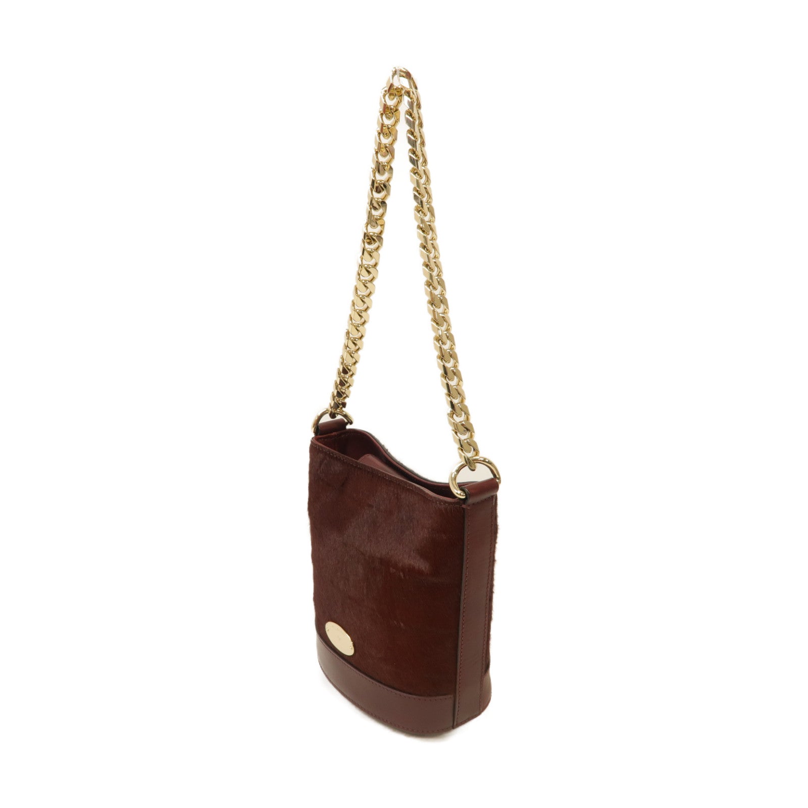 MULBERRY 【激減優惠】牛皮皮革2way Shoulder Bag金扣手挽肩背兩用袋酒紅色
