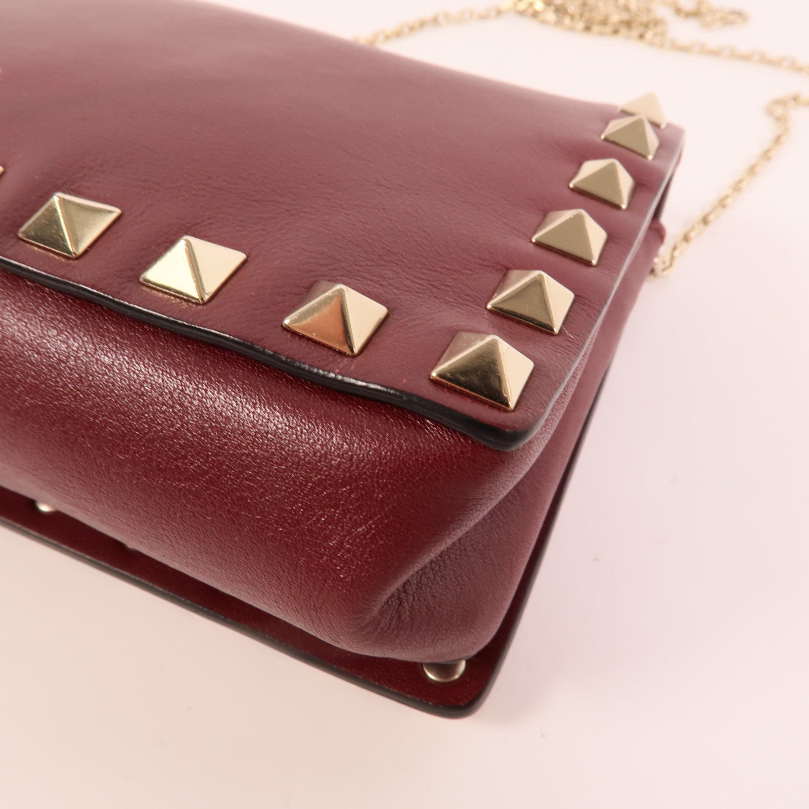 Valentino 牛皮皮革Chain Shoulder肩背袋