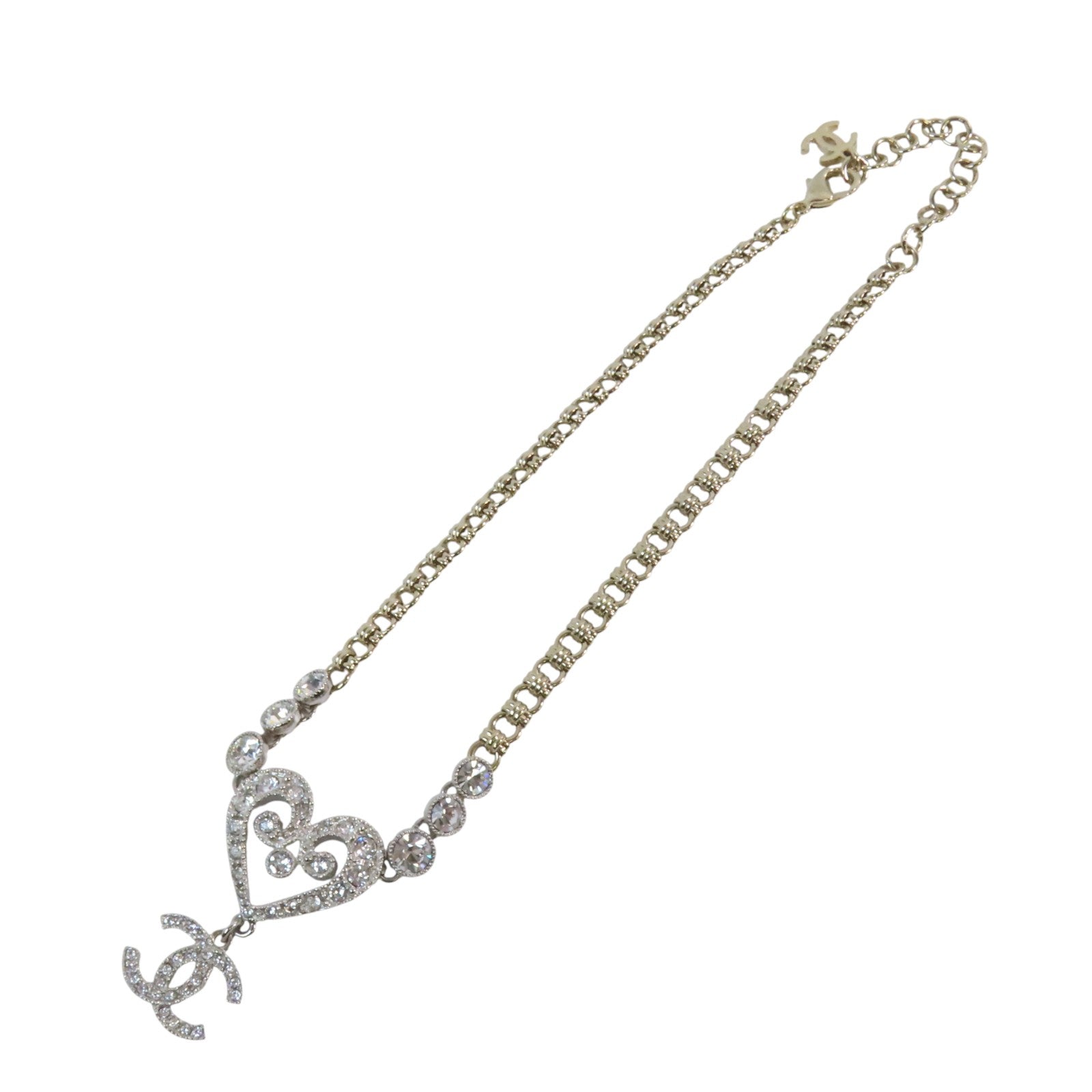 CHANEL 金屬/水鑽Necklace金扣項鏈