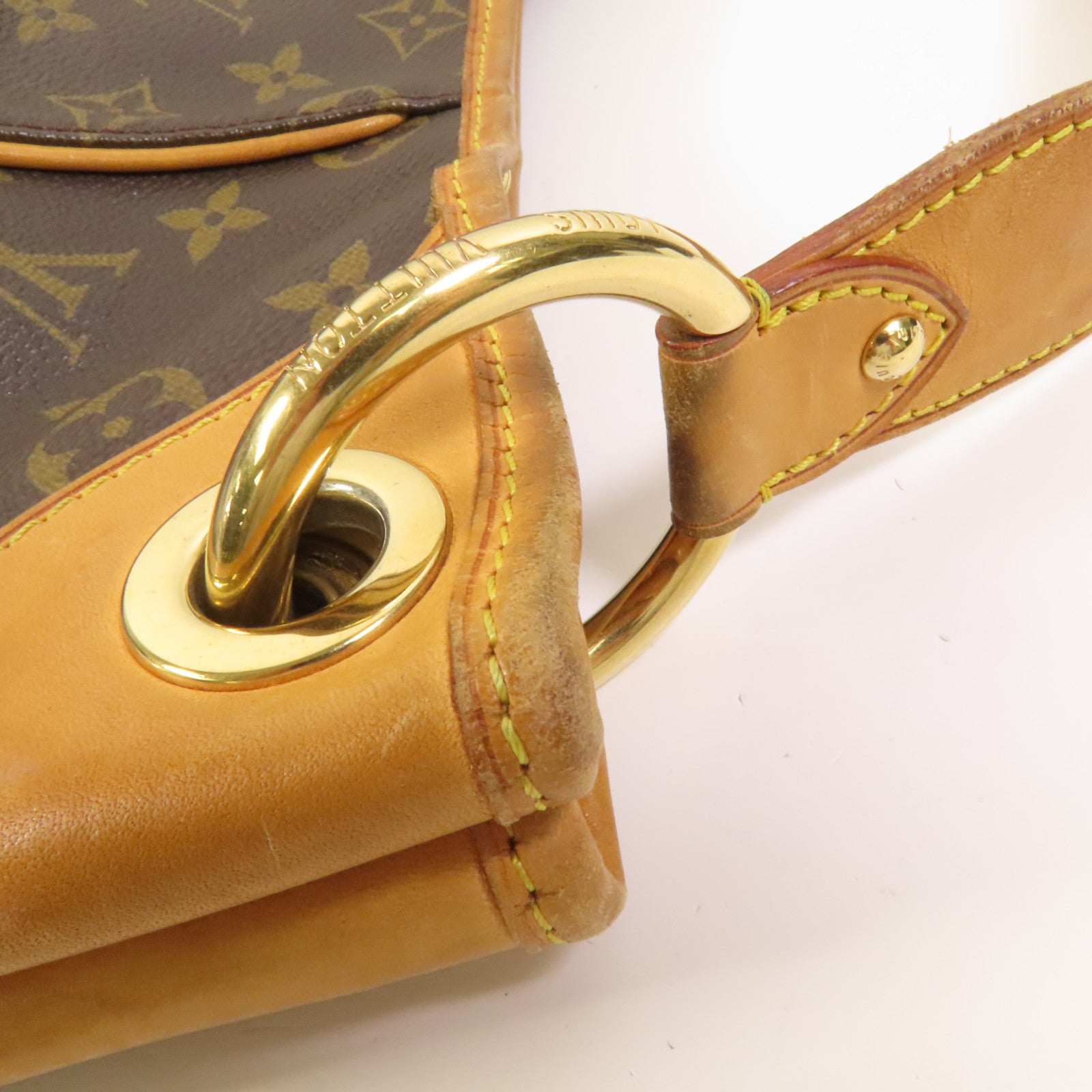 LOUIS VUITTON Monogram Galliera PM金扣肩背袋棕色