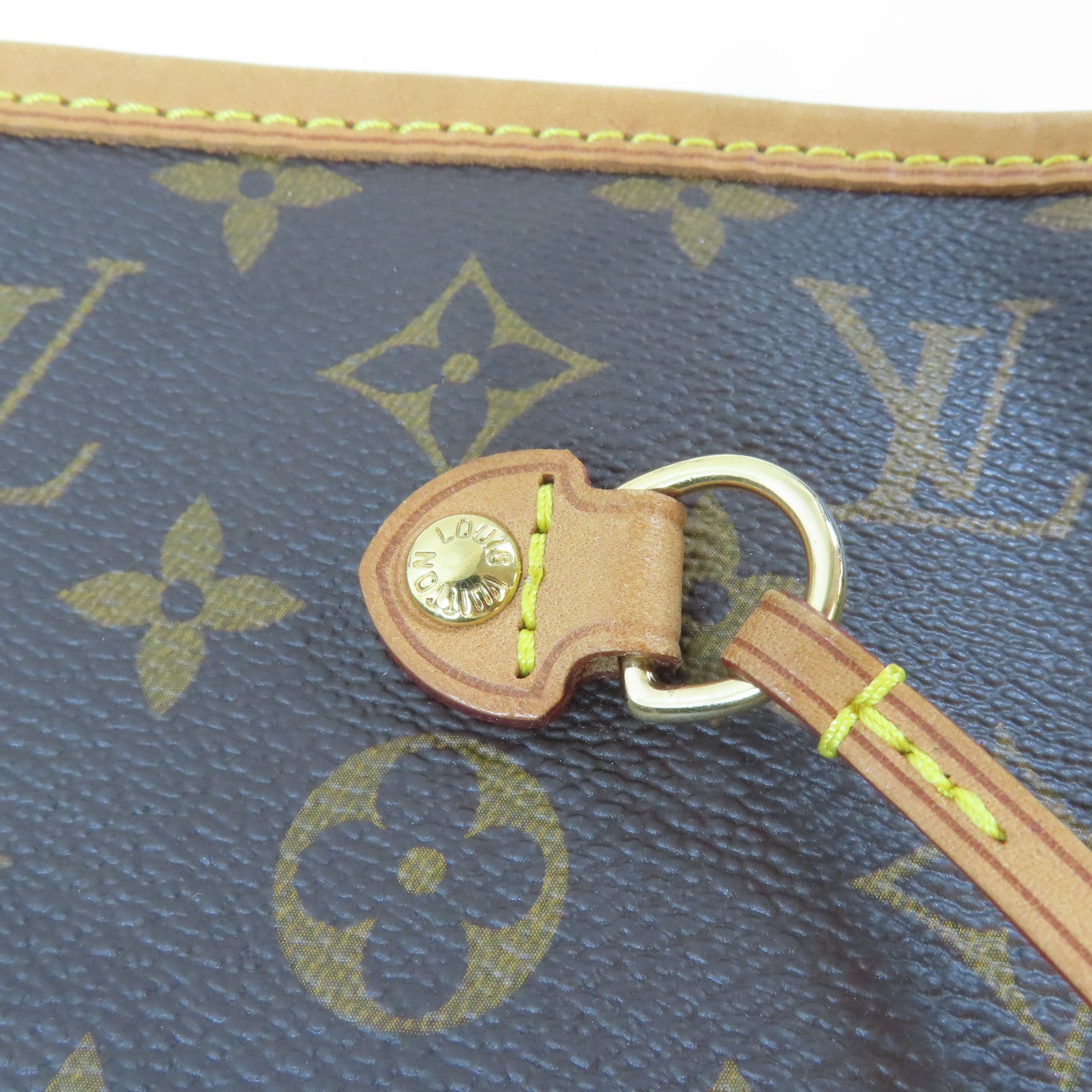 LOUIS VUITTON Monogram Neverfull MM金扣手挽袋啡色