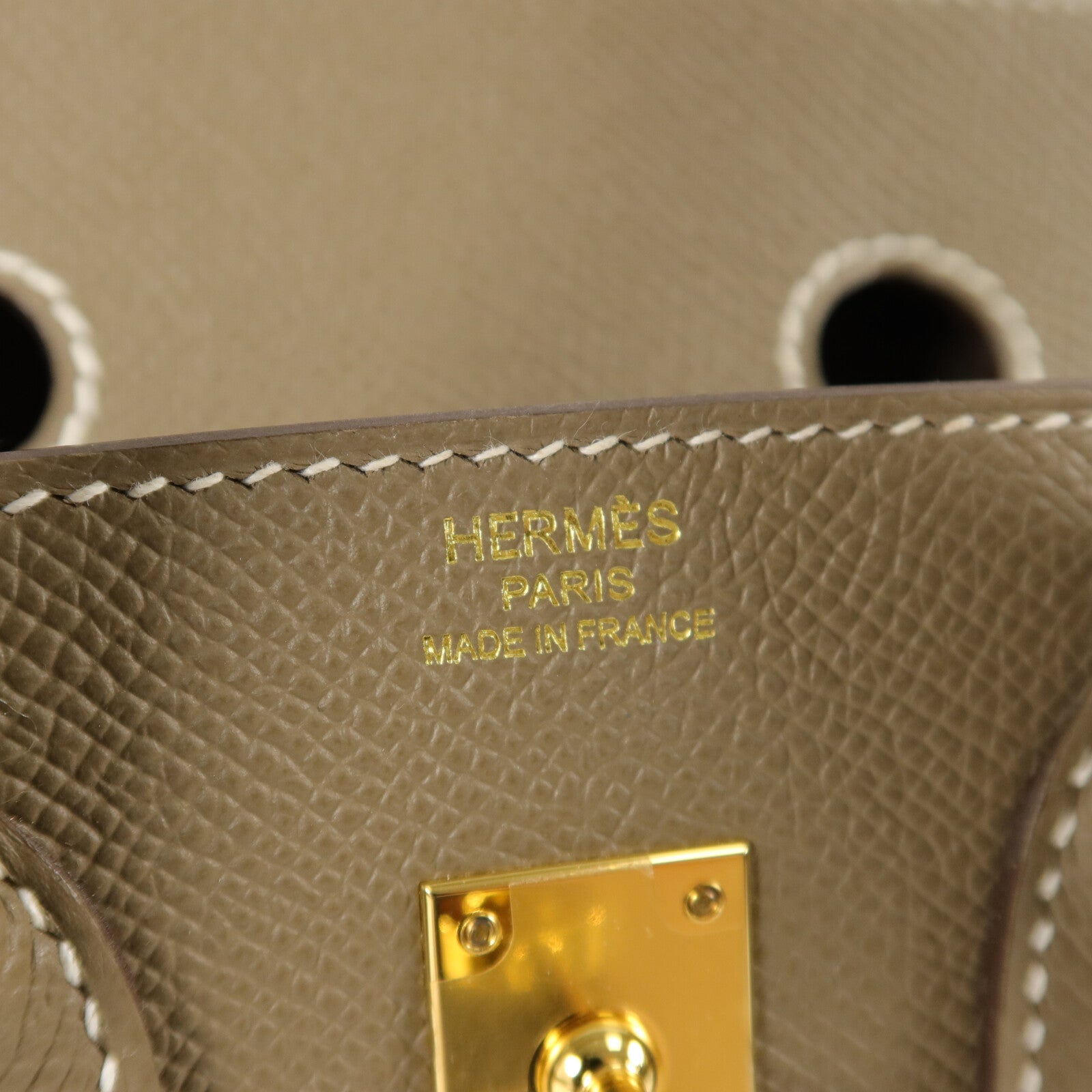 HERMES Epsom皮革Birkin 25手挽袋Etoupe