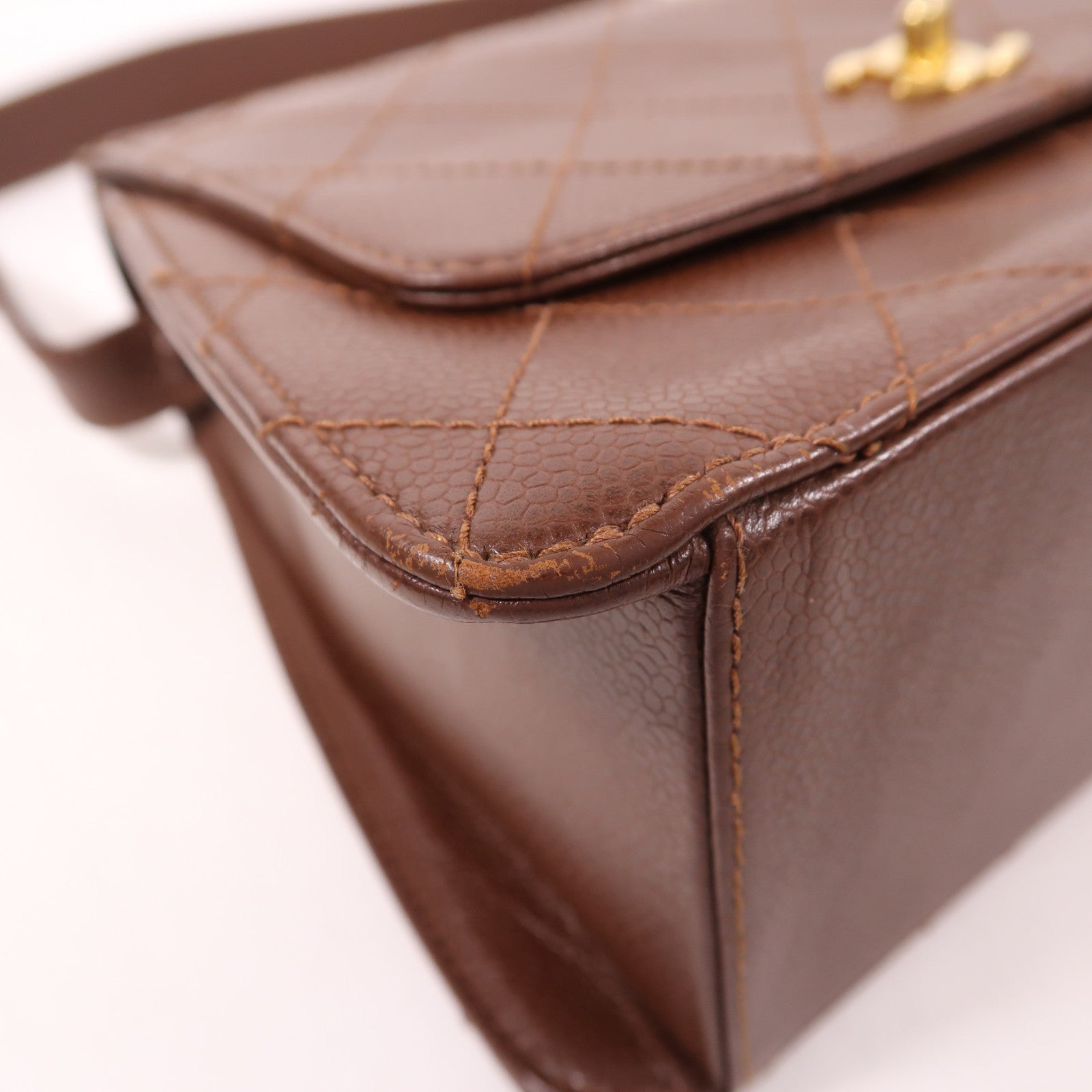 CHANEL 牛皮皮革Vintage Shoulder Bag金扣肩背袋
