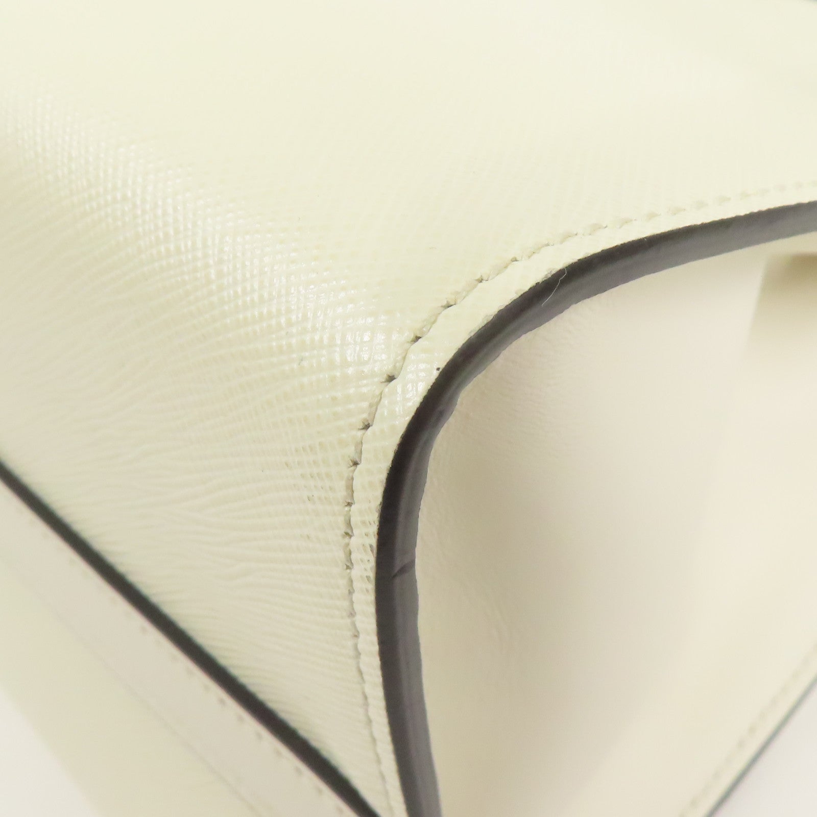 PRADA GHW 2way Shoulder Bag Calfskin Leather White