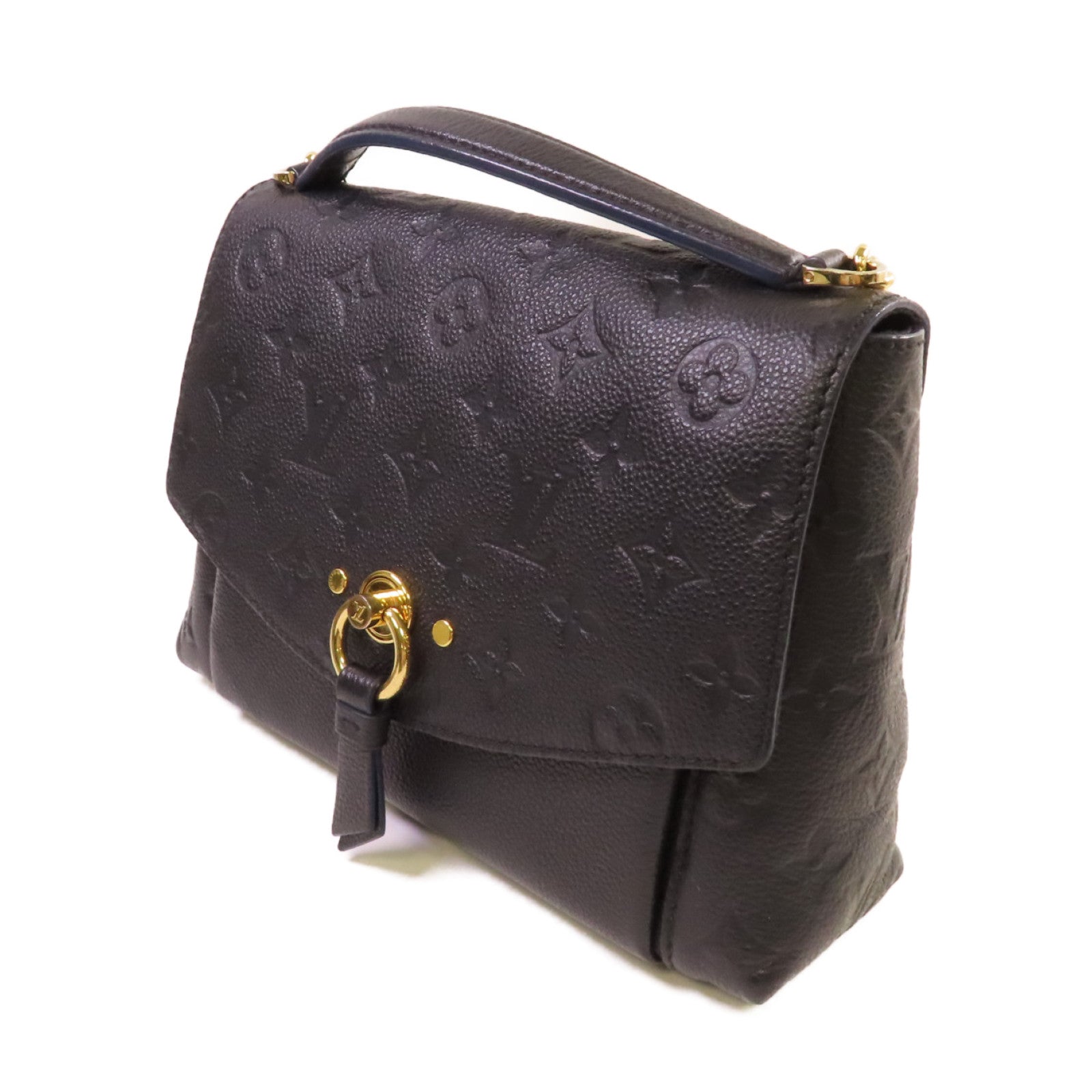 LOUIS VUITTON Monogram Empreinte Blanche BB Shoulder Bag金扣手挽肩背兩用袋黑色