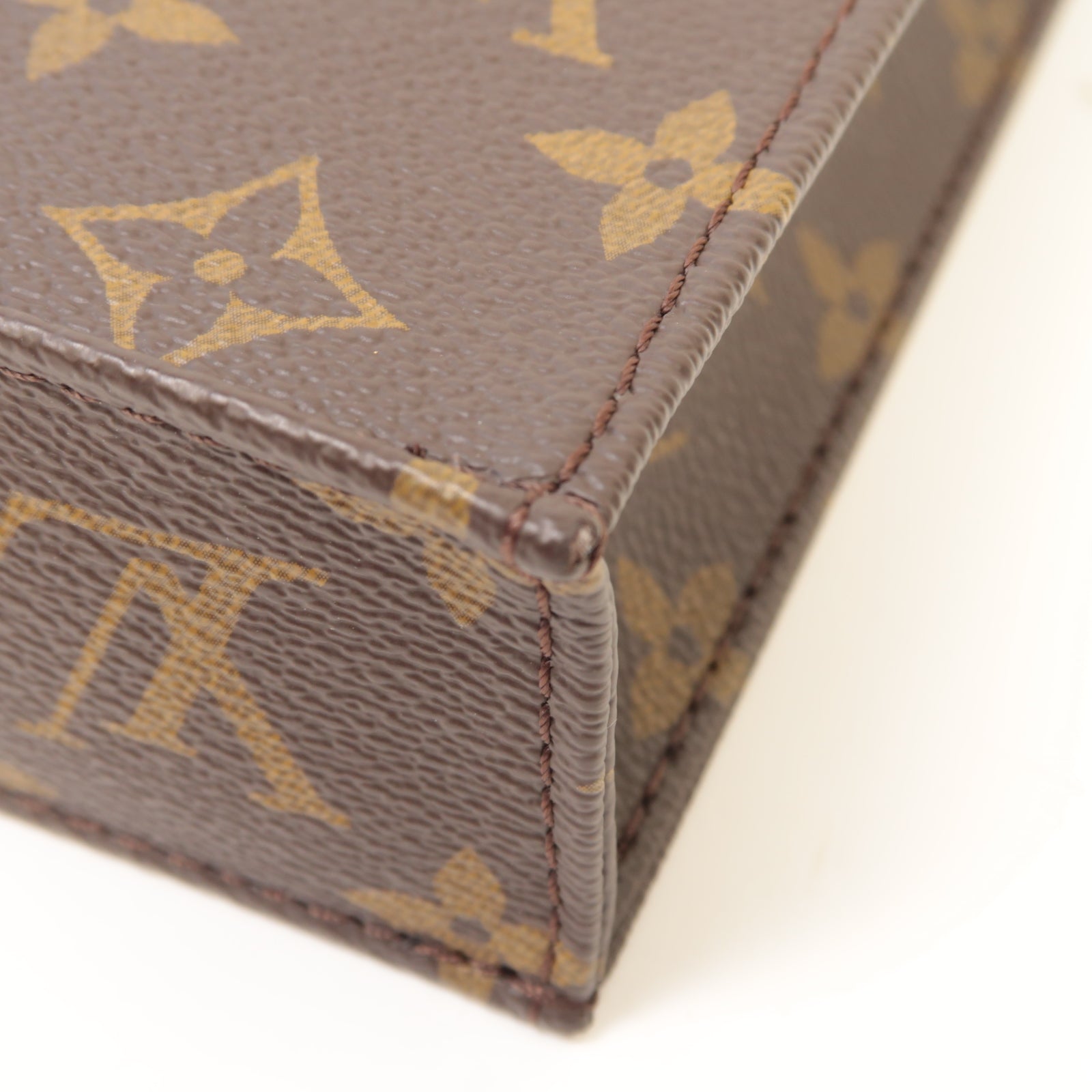 LOUIS VUITTON **【激減優惠】Monogram Petit Sac Plat金扣手挽肩背兩用袋棕色
