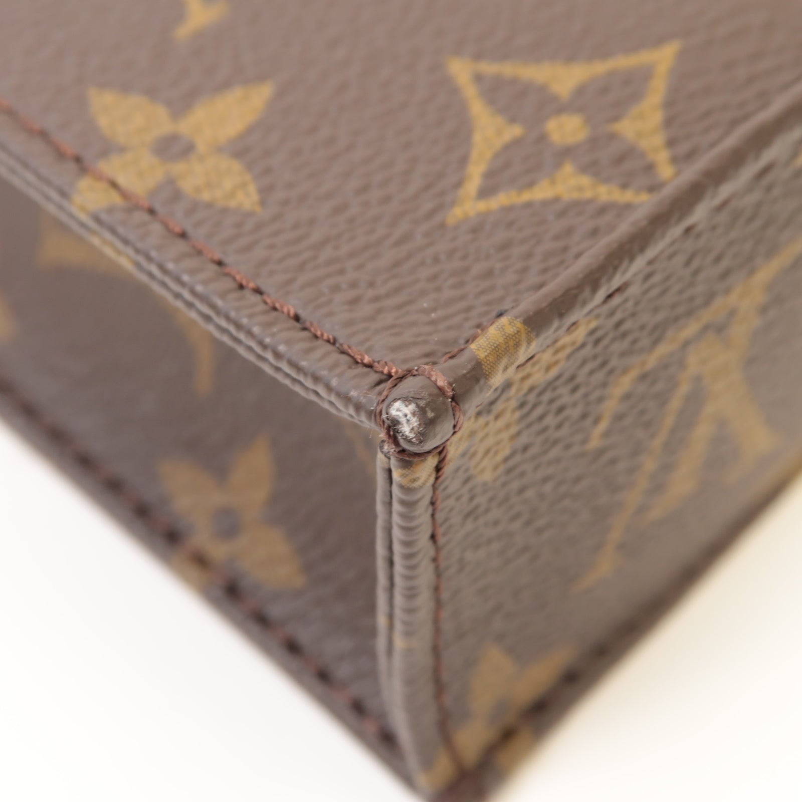 LOUIS VUITTON **【激減優惠】Monogram Petit Sac Plat金扣手挽肩背兩用袋棕色