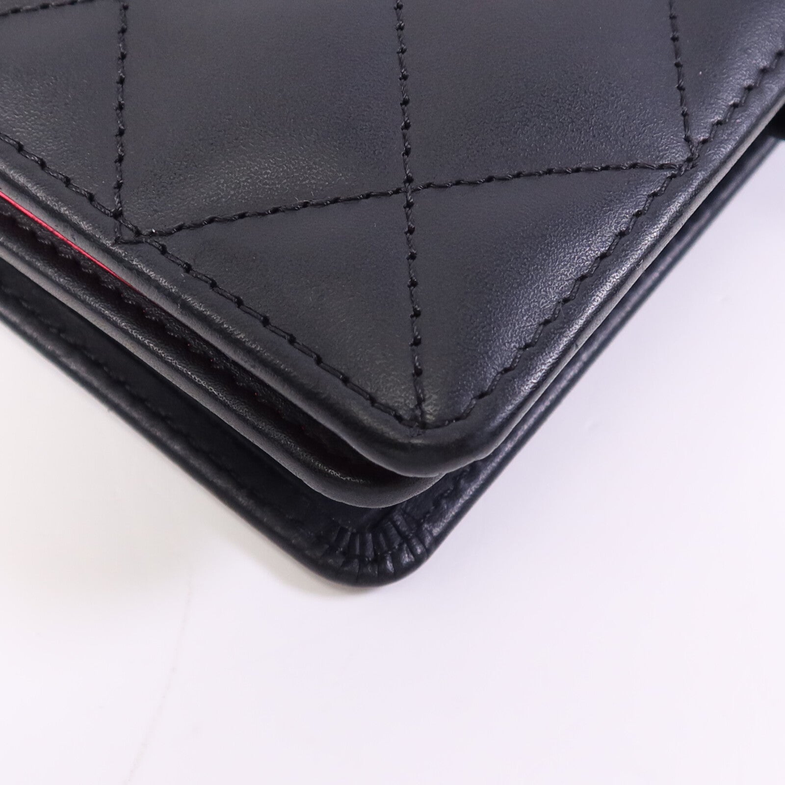 CHANEL 牛皮皮革Cambon Wallet銀扣錢包