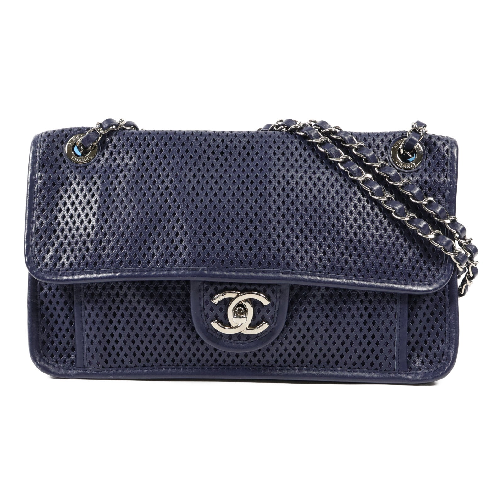 CHANEL 羊皮皮革Shoulder Bag銀扣肩背袋