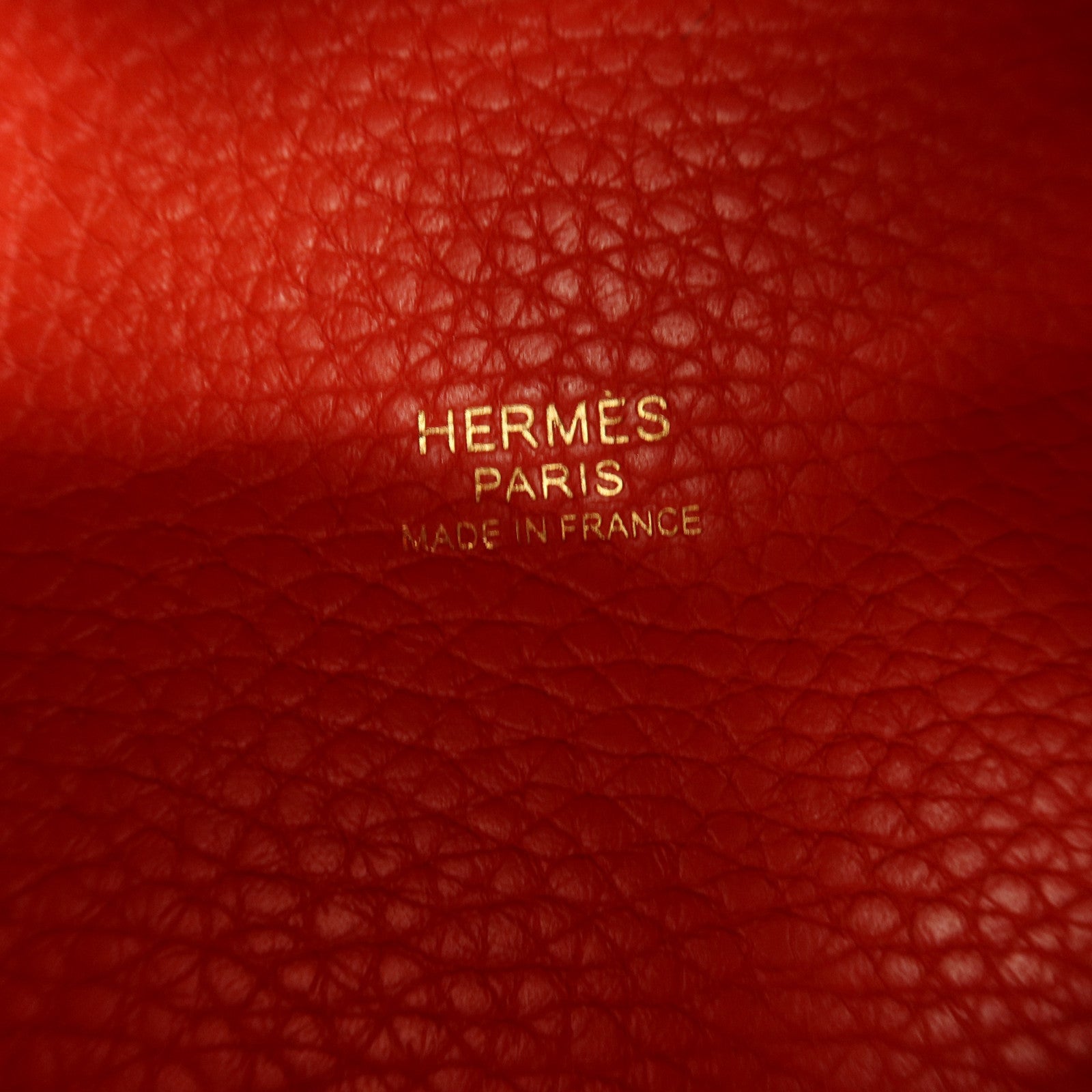 HERMES Clemence皮革Picotin PM金扣手挽袋Rouge Tomate