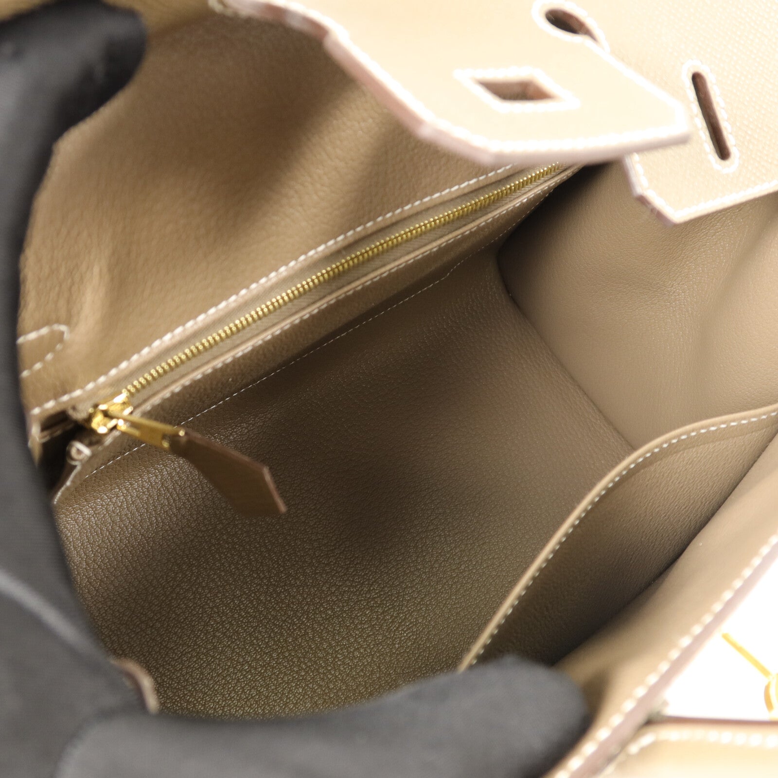 HERMES Epsom皮革Birkin 25手挽袋Etoupe