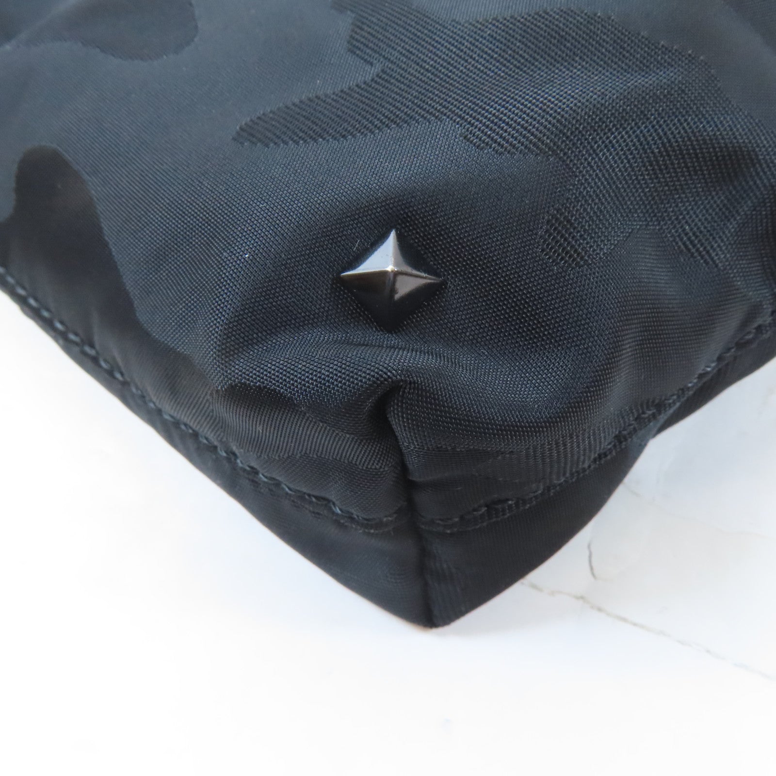 Valentino 尼龍Shoulder Bag銀扣肩背袋黑色