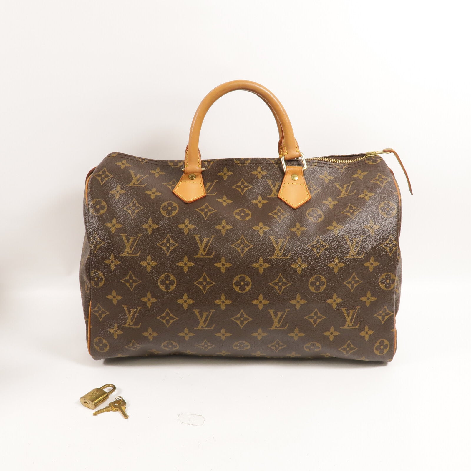 LOUIS VUITTON Monogram Speedy 35金扣手挽袋