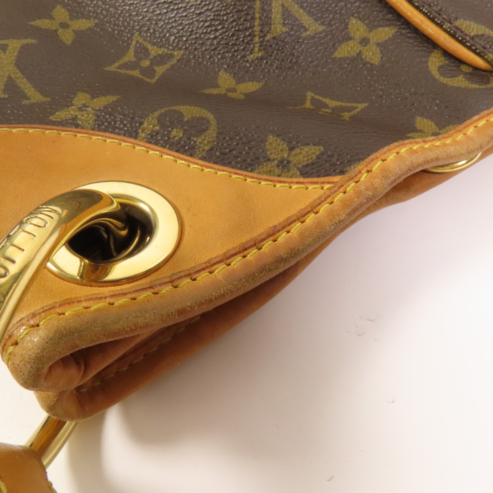 LOUIS VUITTON Monogram Galliera PM金扣肩背袋棕色