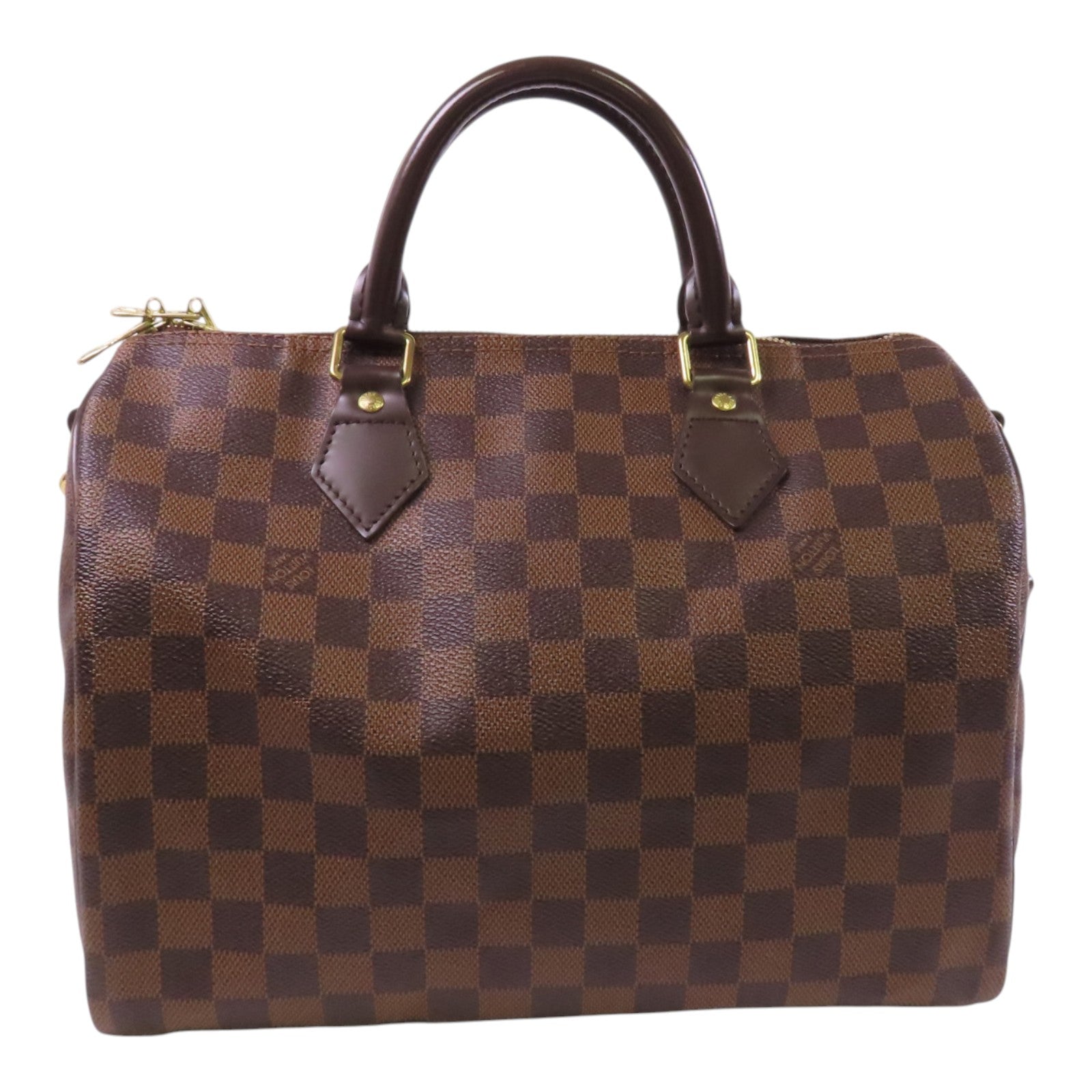 LOUIS VUITTON Damier Ebene Speedy 30金扣手挽肩背兩用袋